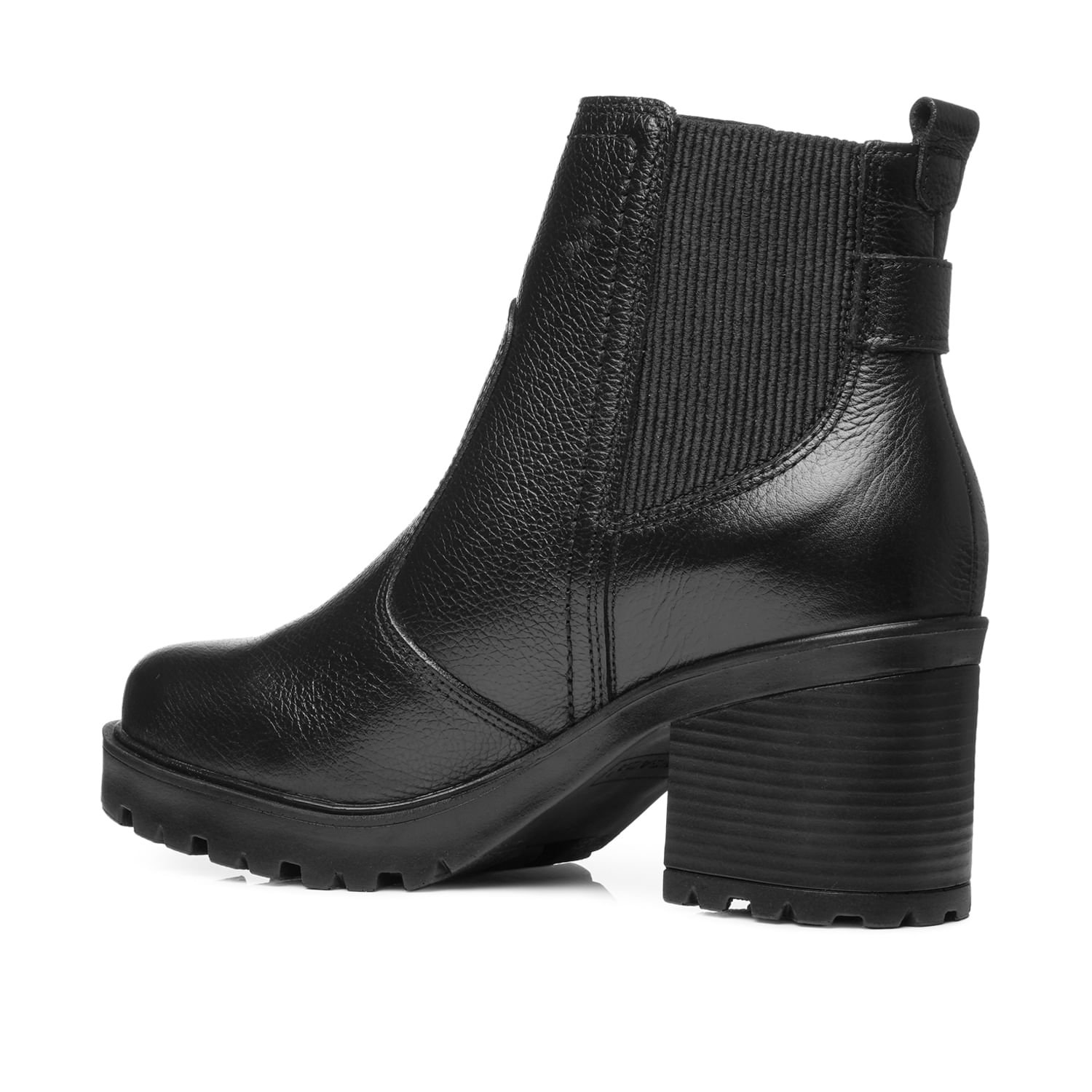 Bota Chelsea Pegada Feminina em Couro Preta Cano Curto 282603-02 Preto 3