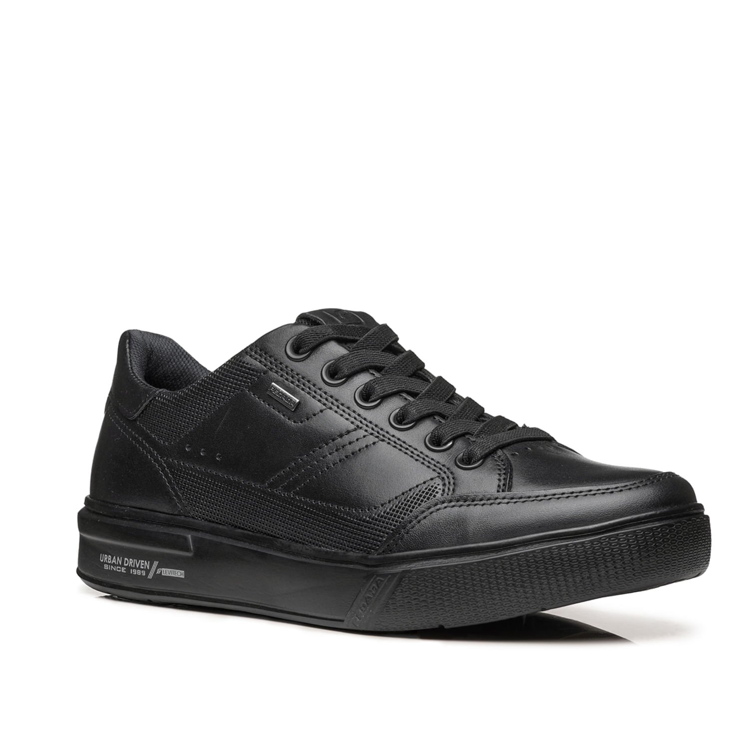 Tênis Casual Pegada Masculino em Couro Preto 111909-05 Preto 2