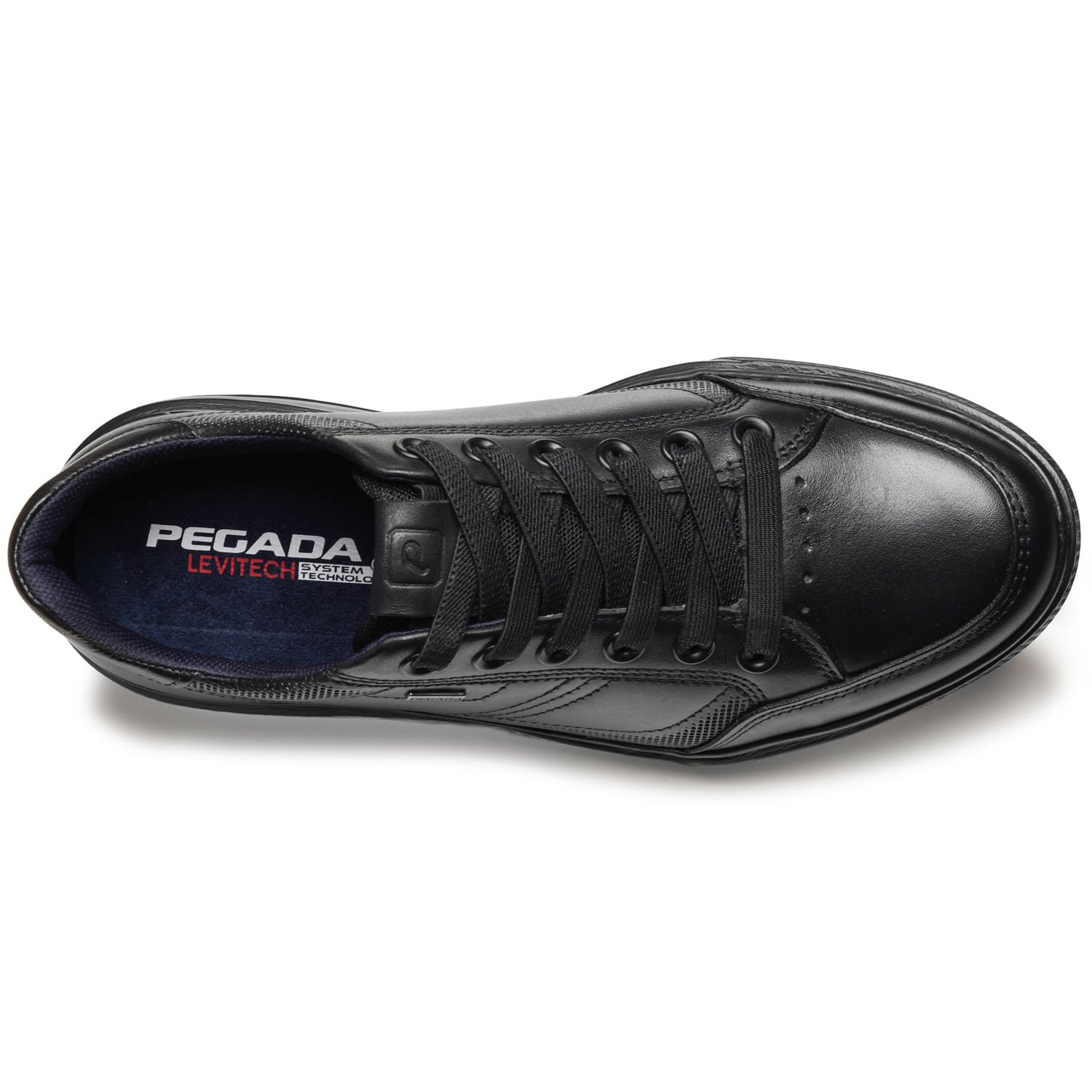 Tênis Casual Pegada Masculino em Couro Preto 111909-05 Preto 6