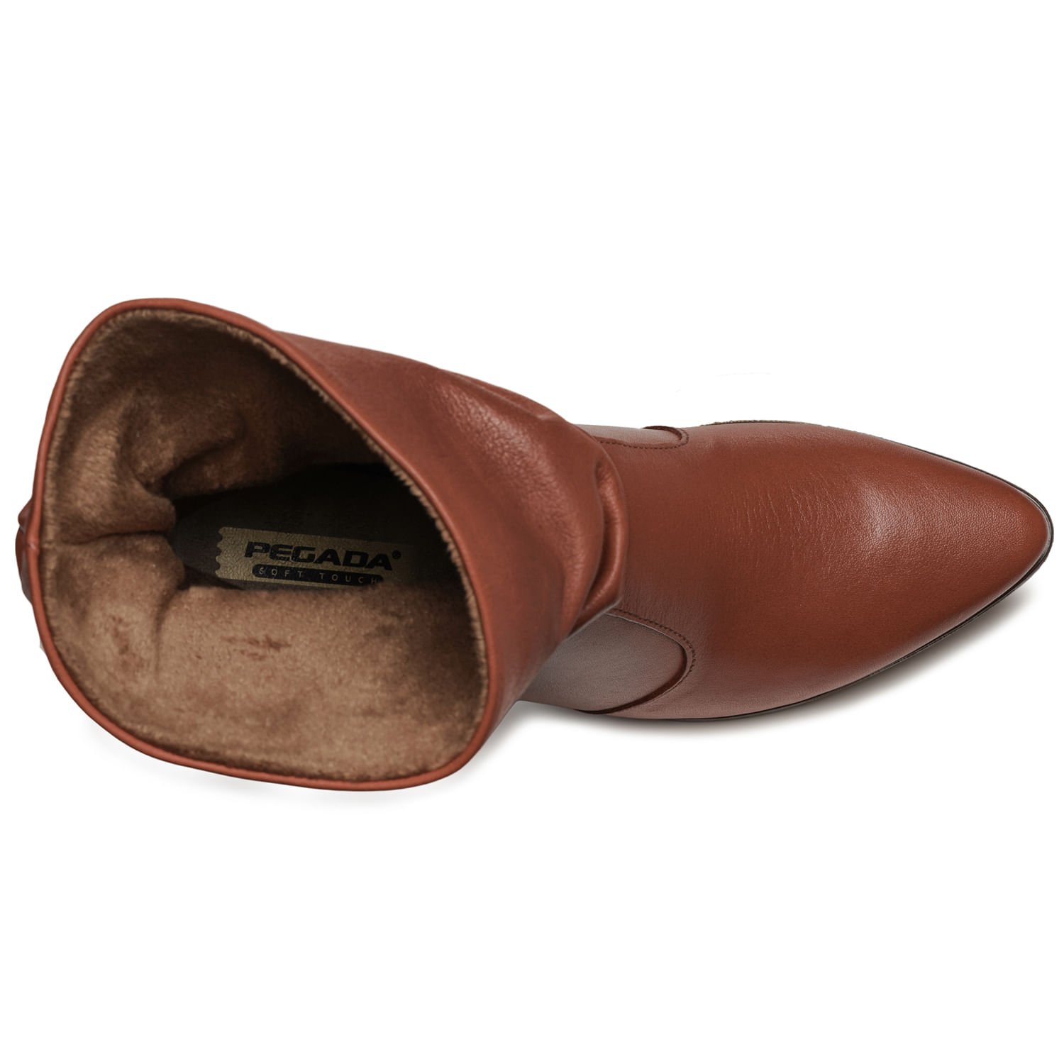 Bota Pegada Feminina em Couro Telha Cano Médio Slouch 280901-03 Marrom 5