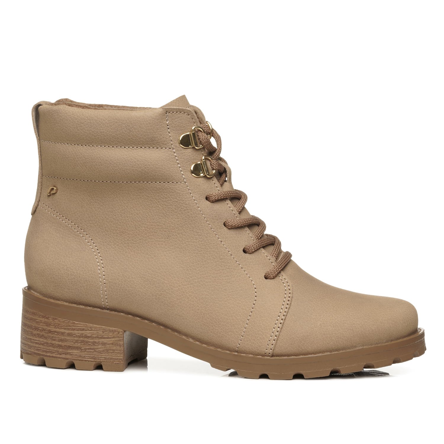 Coturno Pegada Feminino em Couro Castor Cano Curto 281422-03