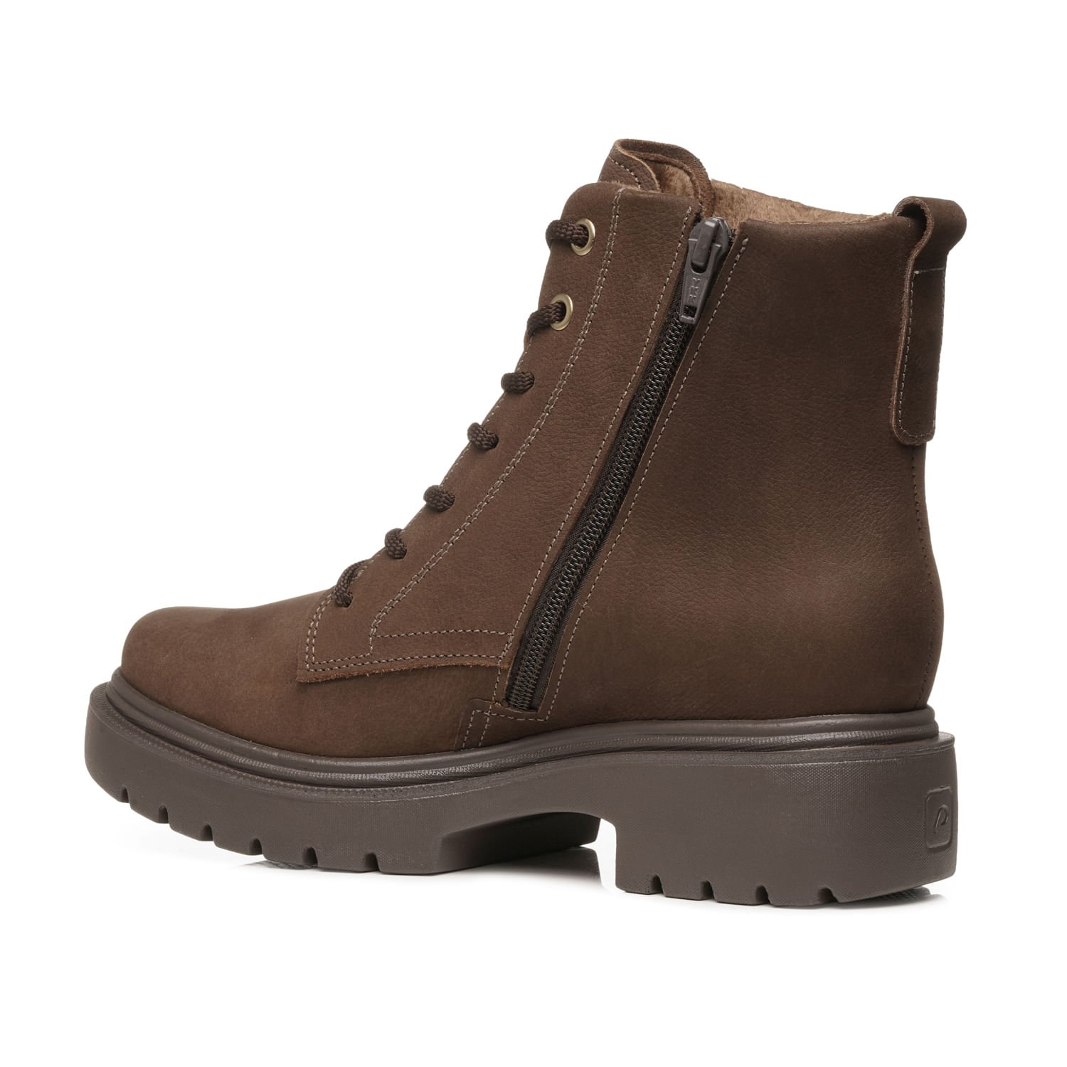 Coturno Pegada Feminino em Couro Castanho Cano Curto 282412-05 Marrom 3