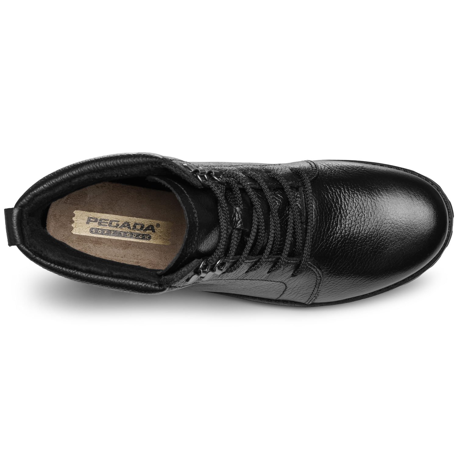 Coturno Pegada Feminino em Couro Preto Cano Curto 281422-02 Preto 5