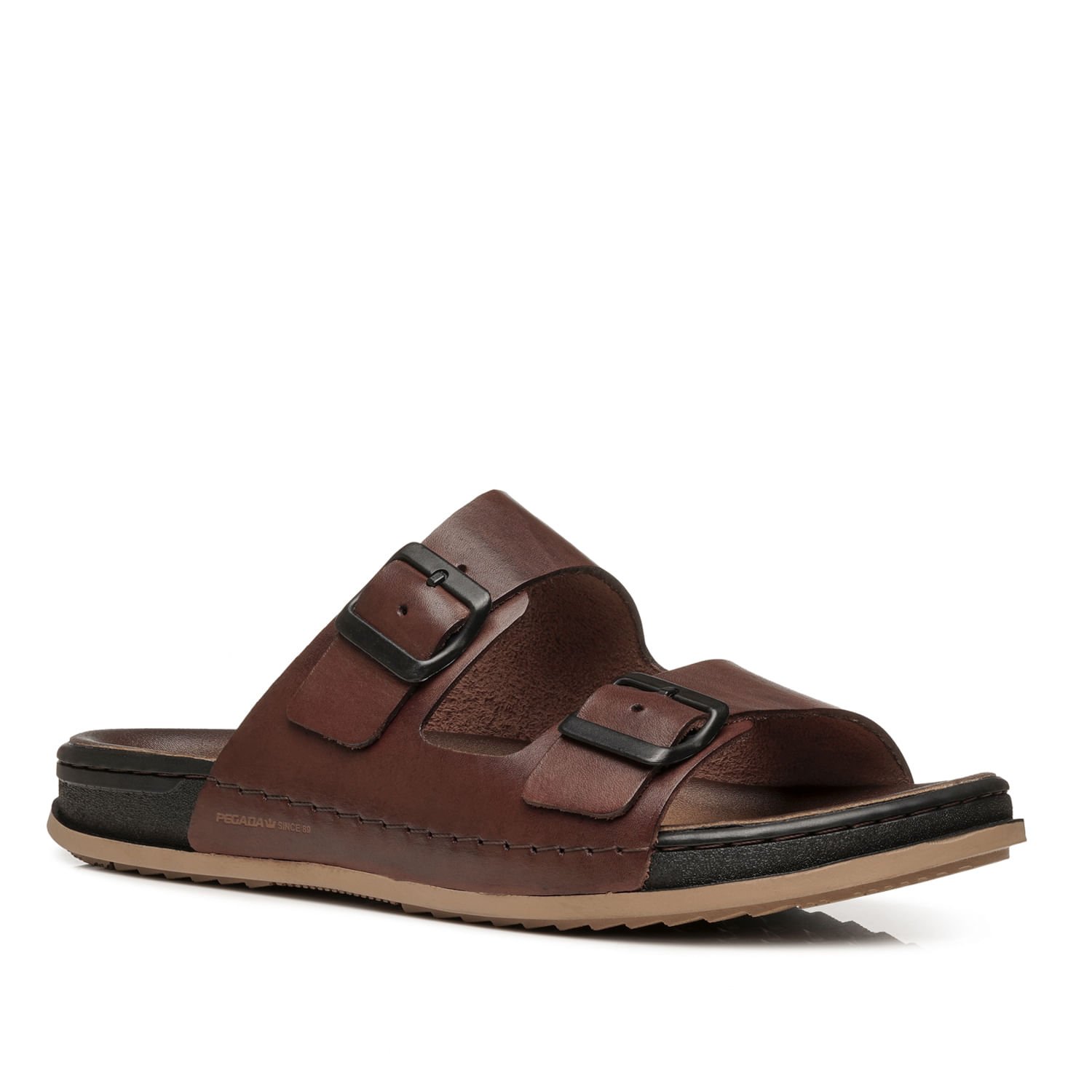 Chinelo Pegada Masculino em Couro Pinhão 134851-01 Marrom 2