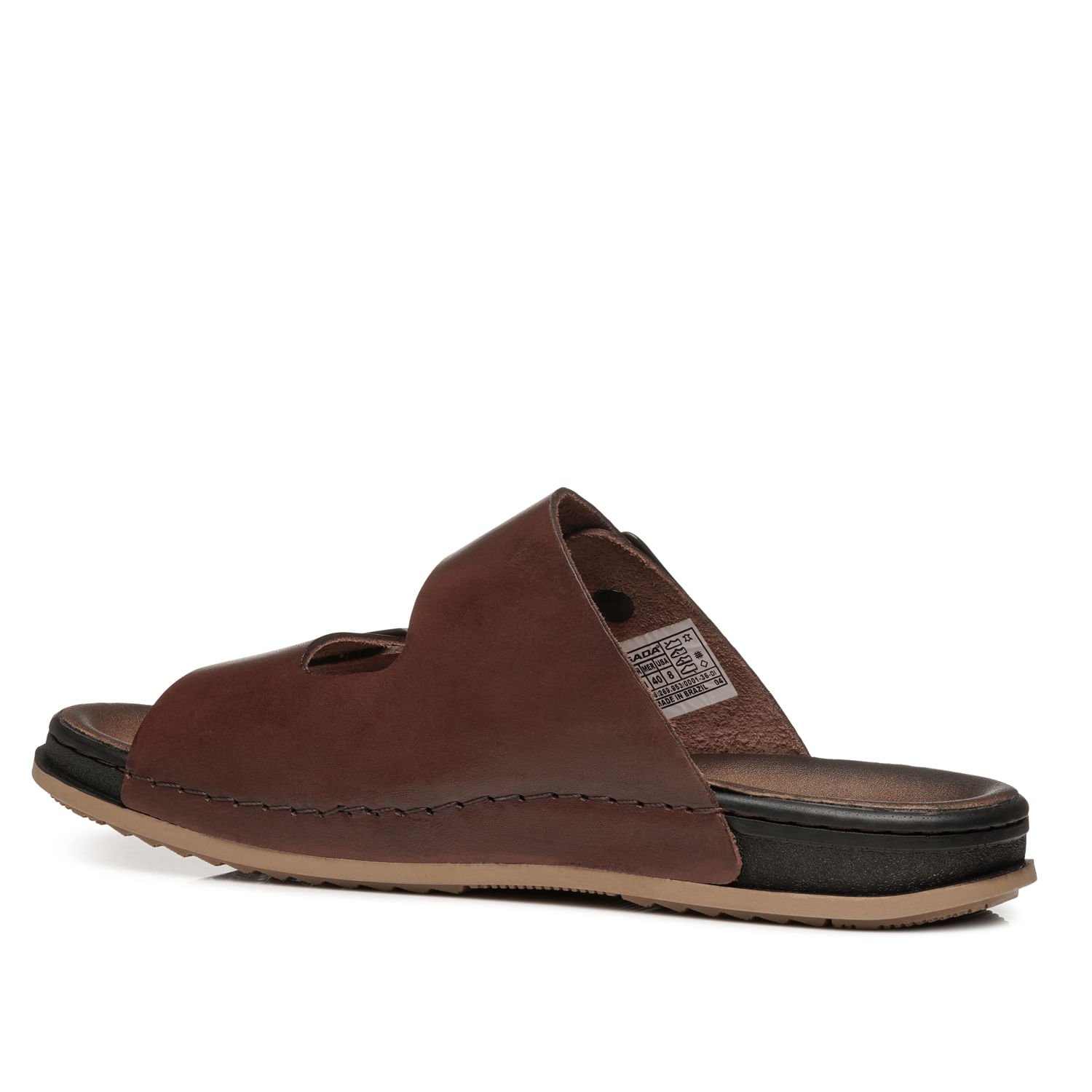 Chinelo Pegada Masculino em Couro Pinhão 134851-01 Marrom 3