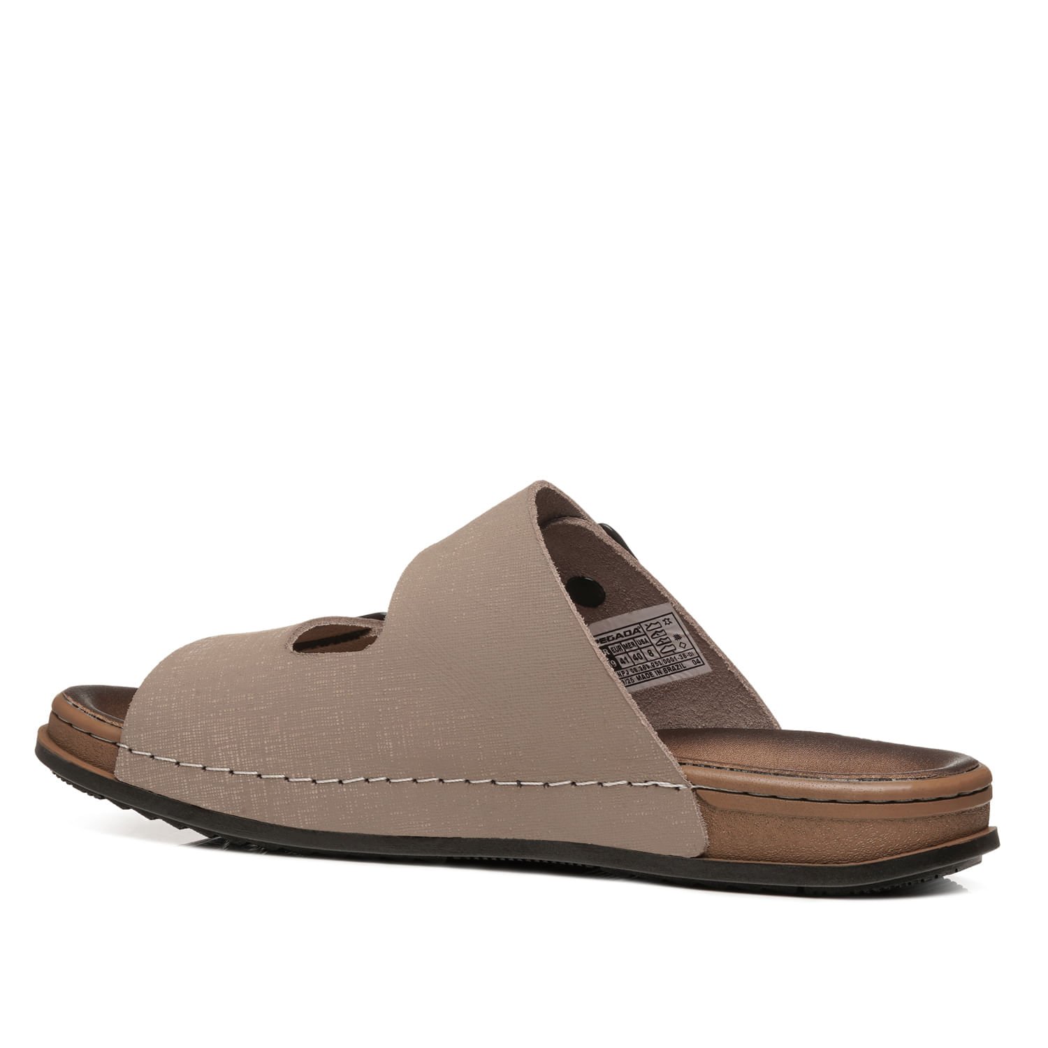 Chinelo Pegada Masculino em Couro Areia 134851-04 Bege 3