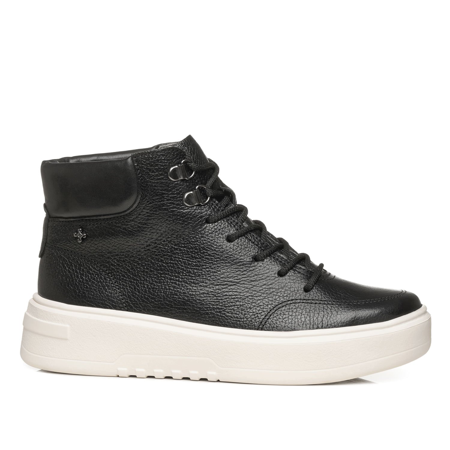 Tênis Pegada Feminino em Couro Preto 213113-02