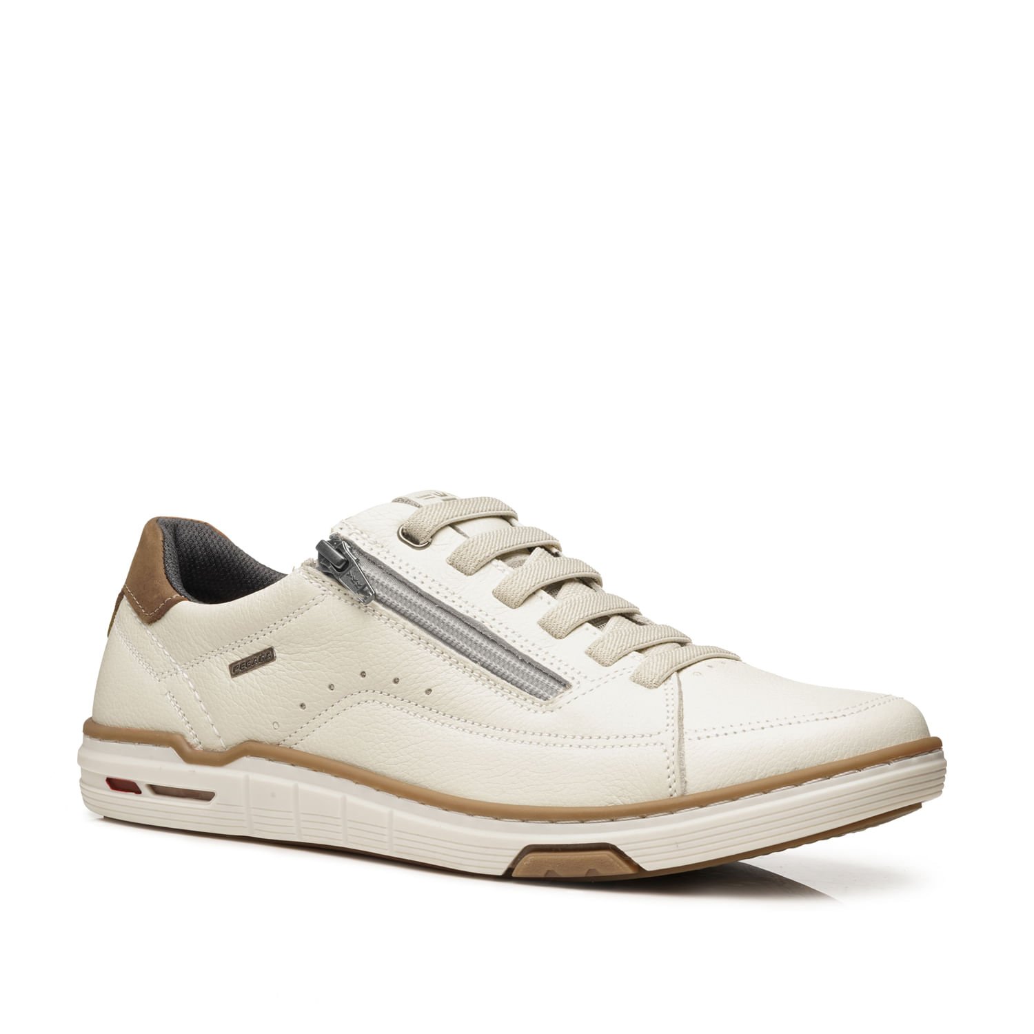 Sapatênis Pegada Masculino em Couro Milk 113502-04 Branco 2