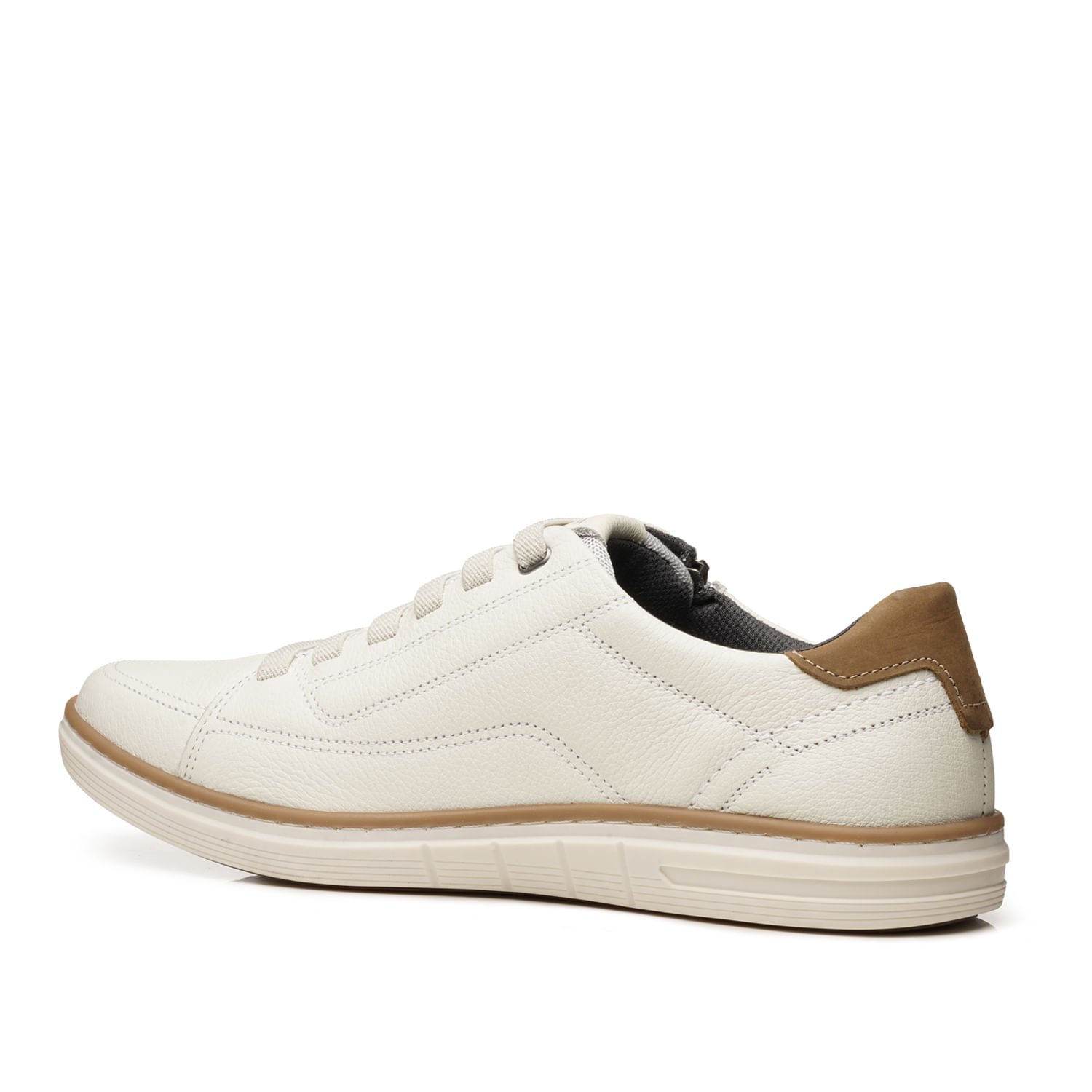 Sapatênis Pegada Masculino em Couro Milk 113502-04 Branco 3
