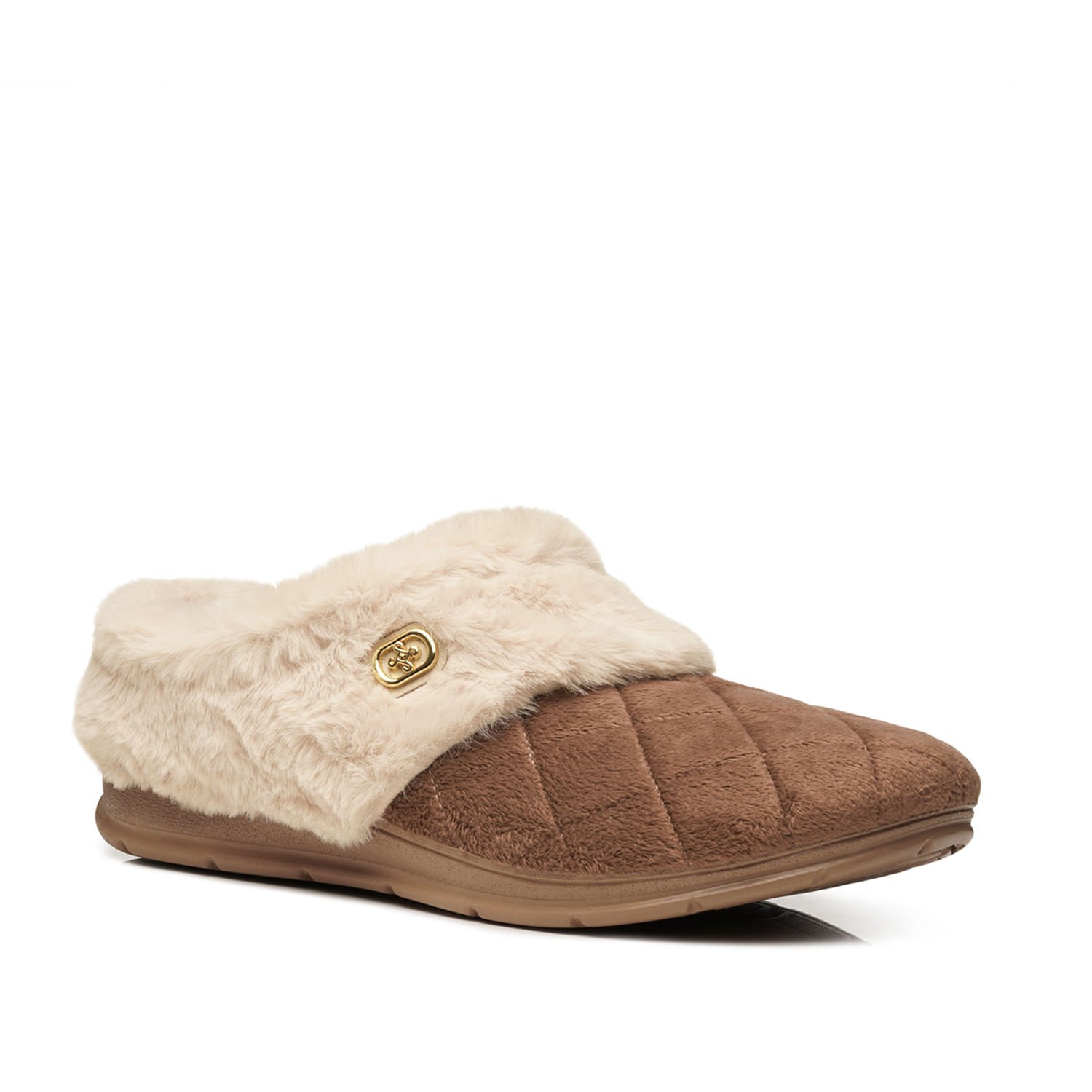 Pantufa Pegada Feminino em Tecido Terra 266017-02 Marrom 3