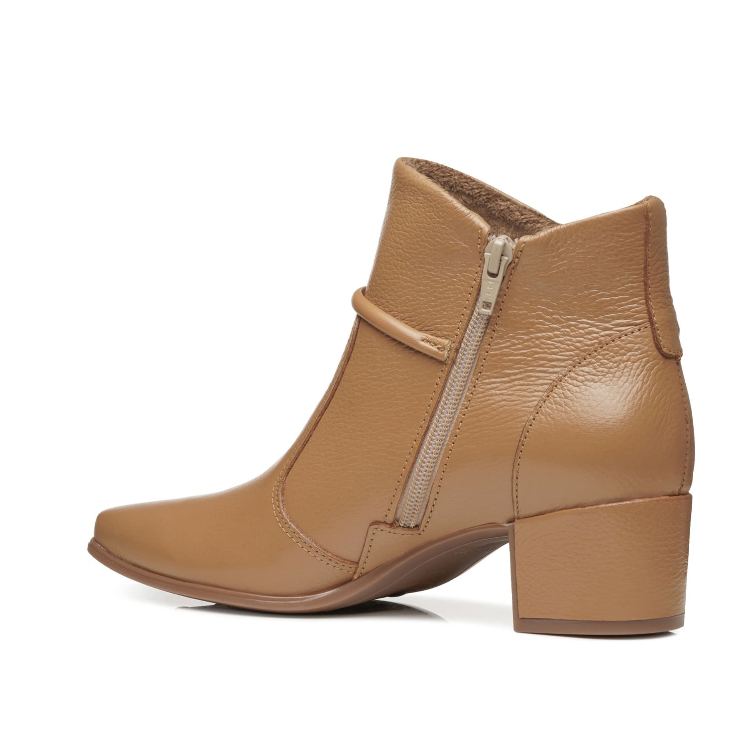 Bota Pegada Feminina em Couro Caramelo Cano Curto 280905-02 Bege 3