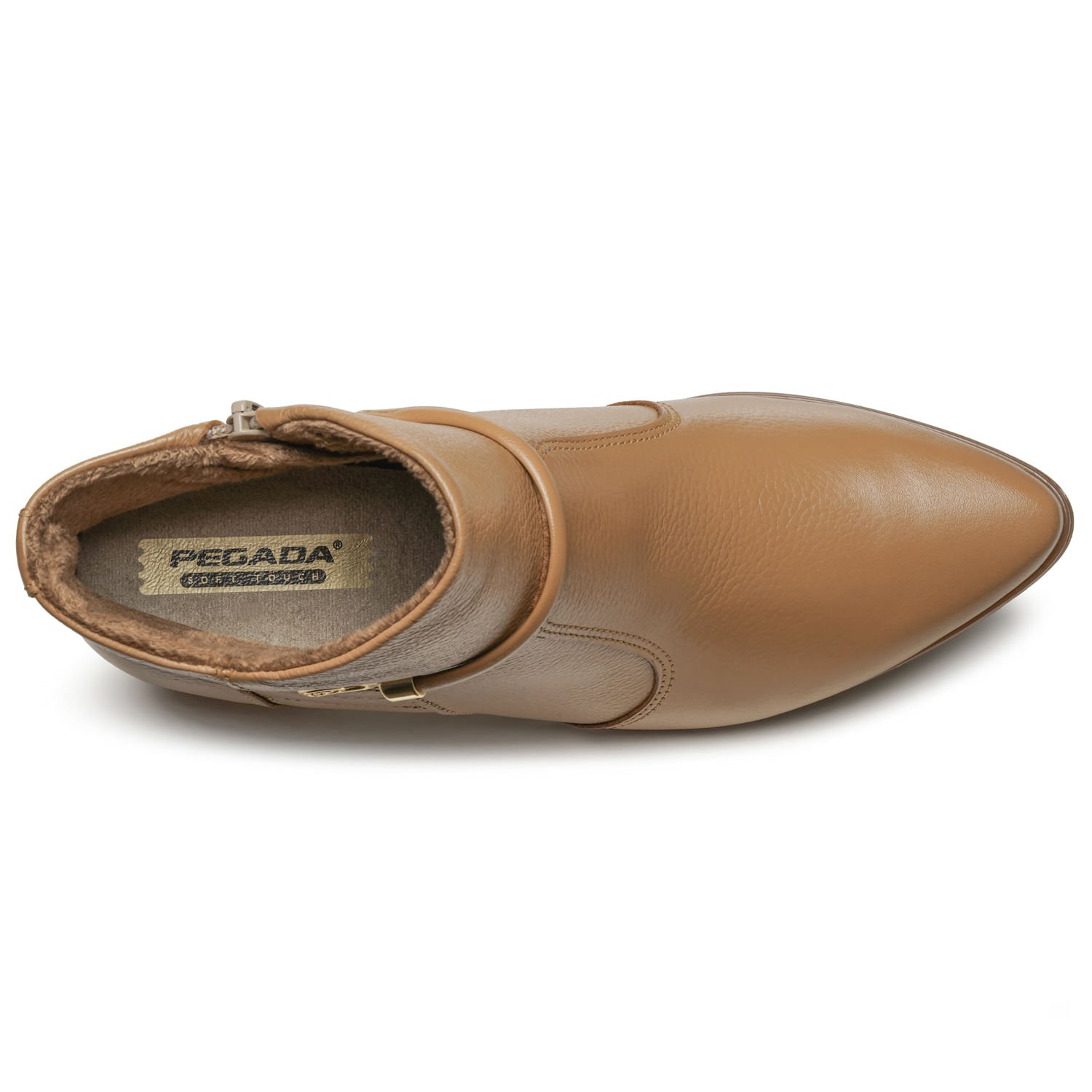 Bota Pegada Feminina em Couro Caramelo Cano Curto 280905-02 Bege 5