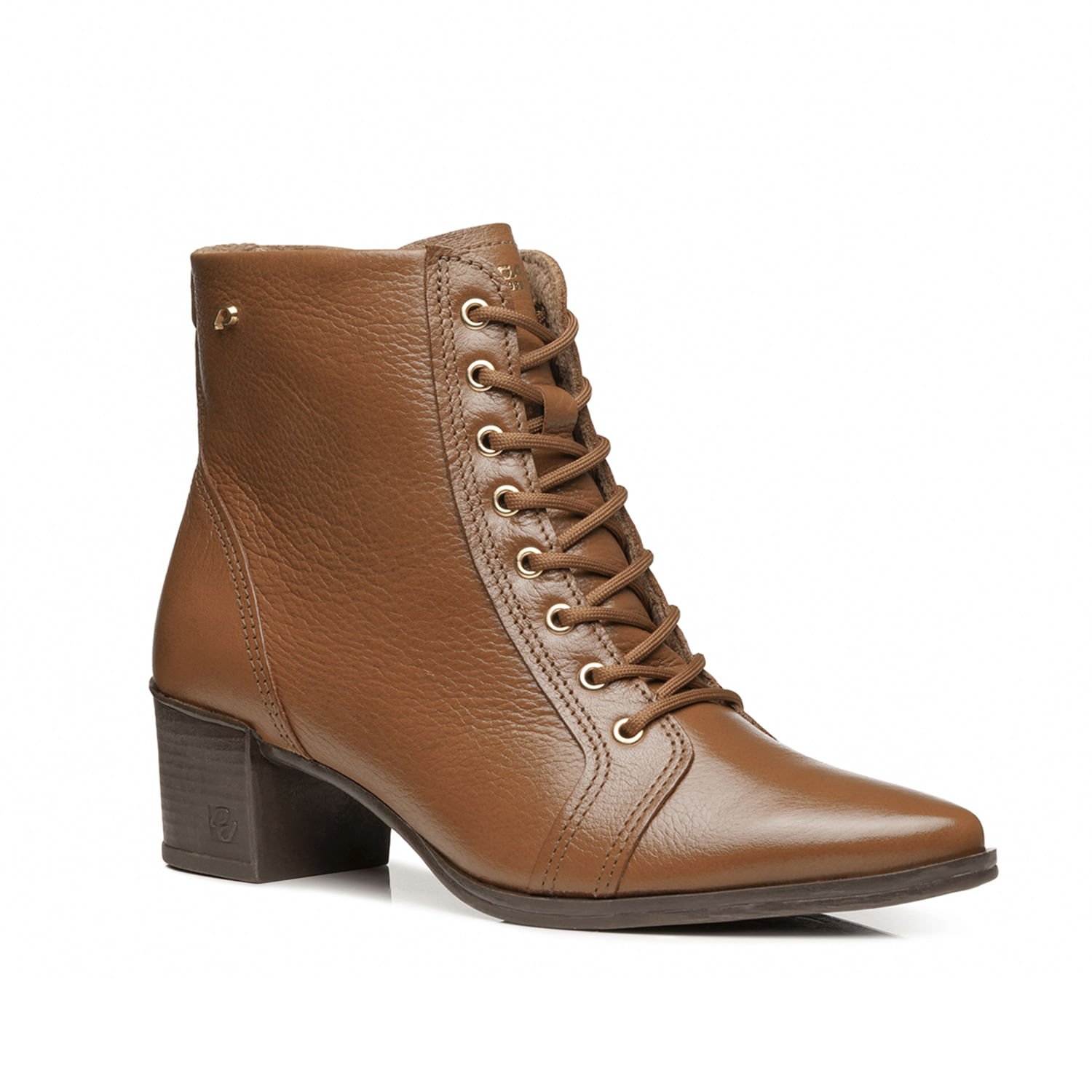 Bota Pegada Feminina em Couro Pinhão Cano Curto 280503-10 Marrom 2