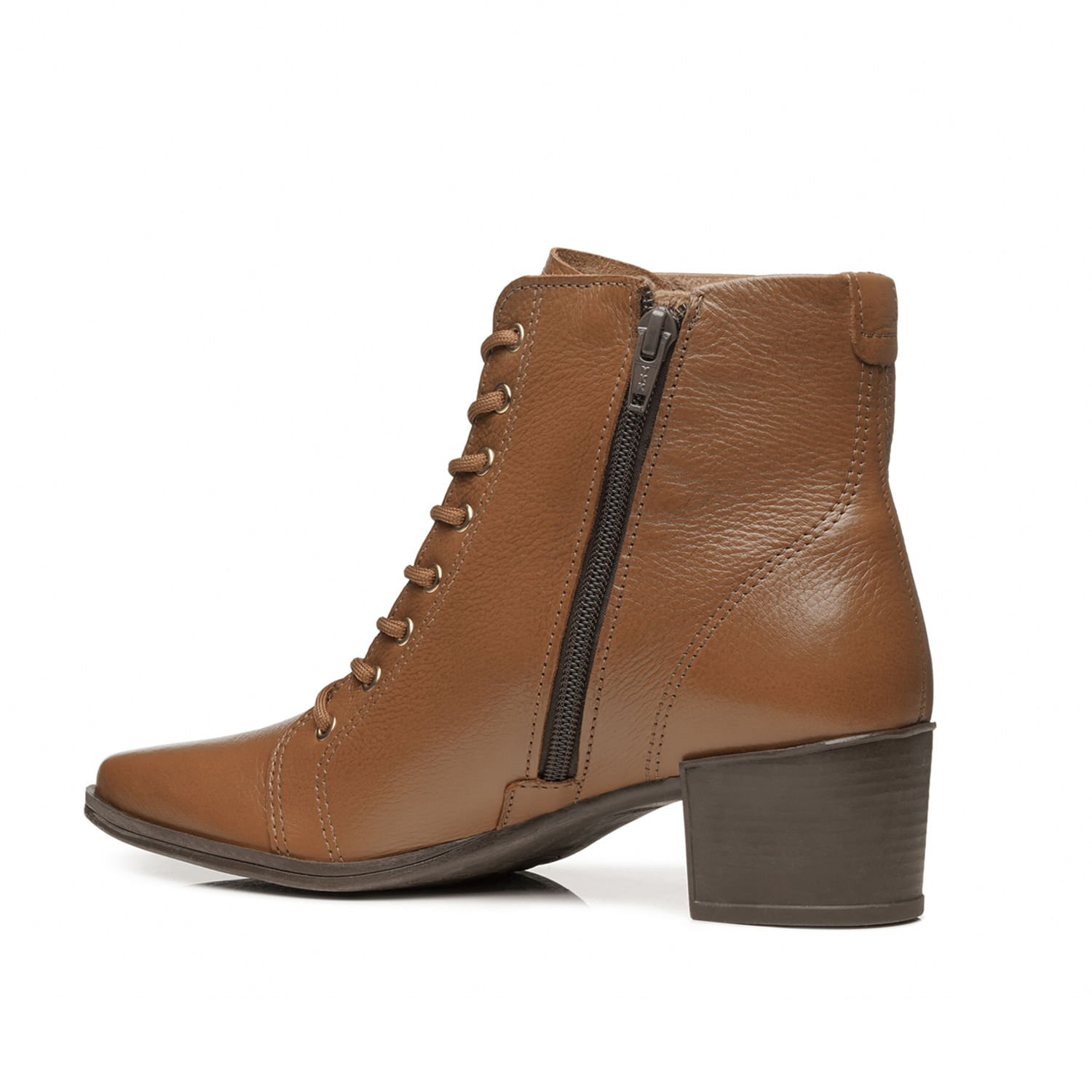 Bota Pegada Feminina em Couro Pinhão Cano Curto 280503-10 Marrom 3