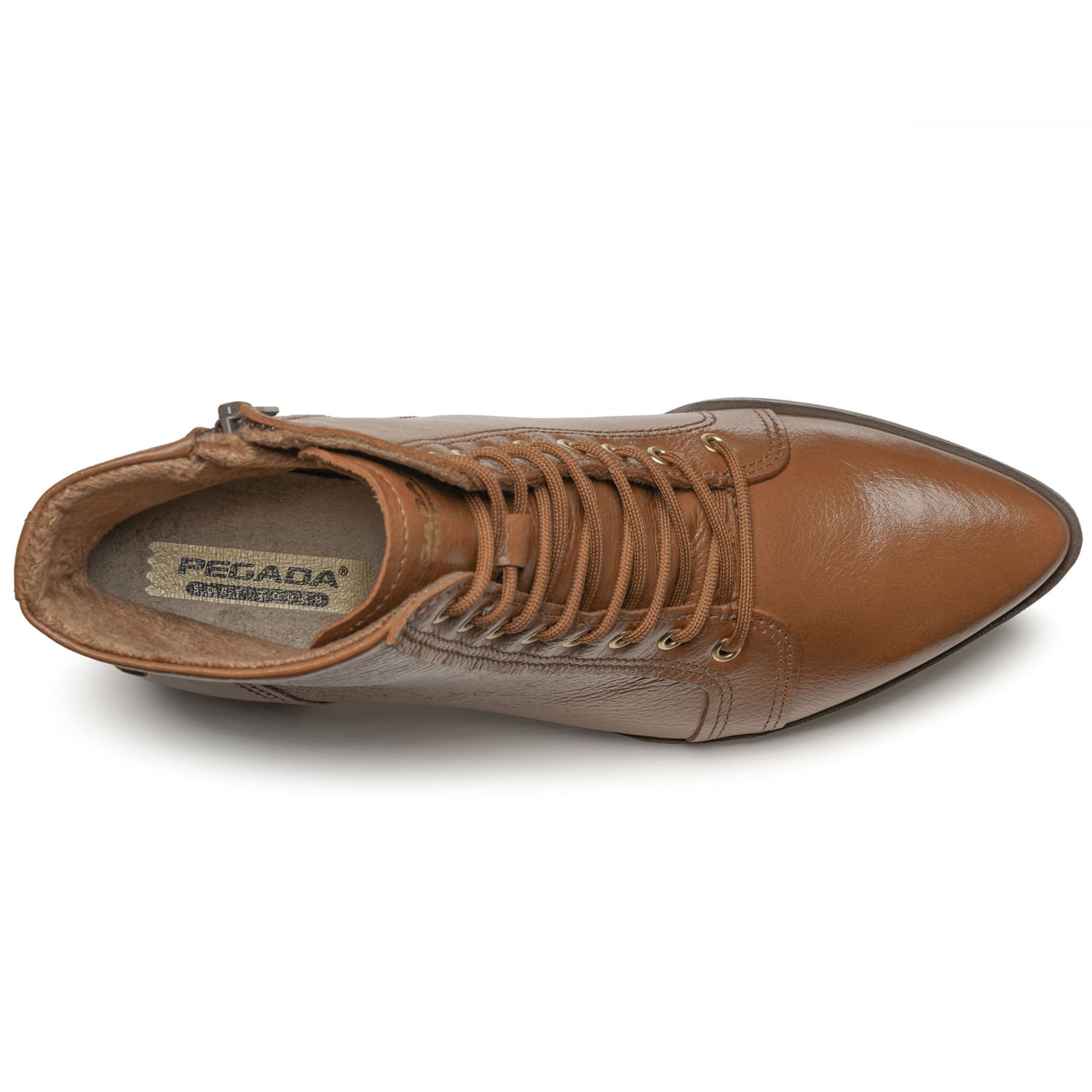 Bota Pegada Feminina em Couro Pinhão Cano Curto 280503-10 Marrom 5
