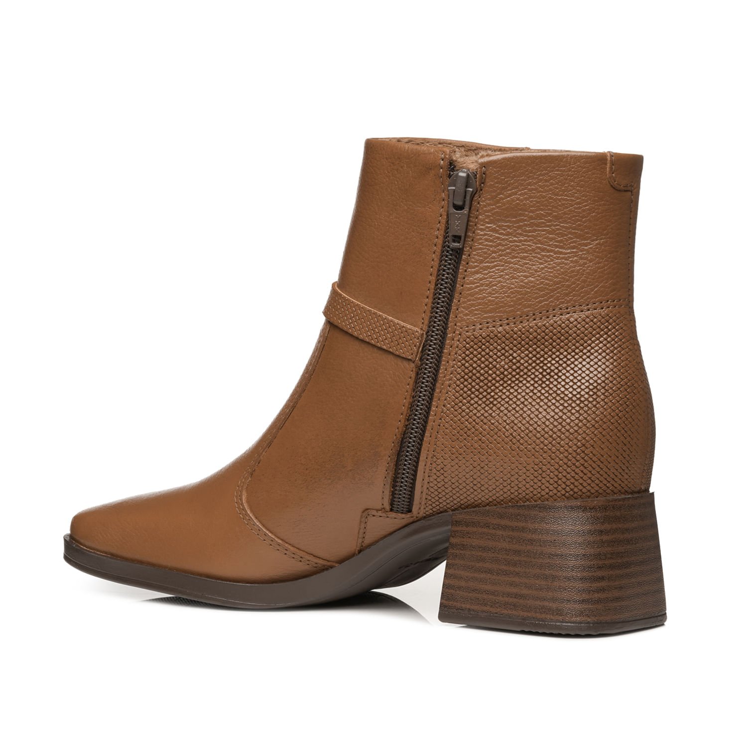 Bota Pegada Feminina em Couro Pinhão Cano Curto 282355-01 Marrom 3