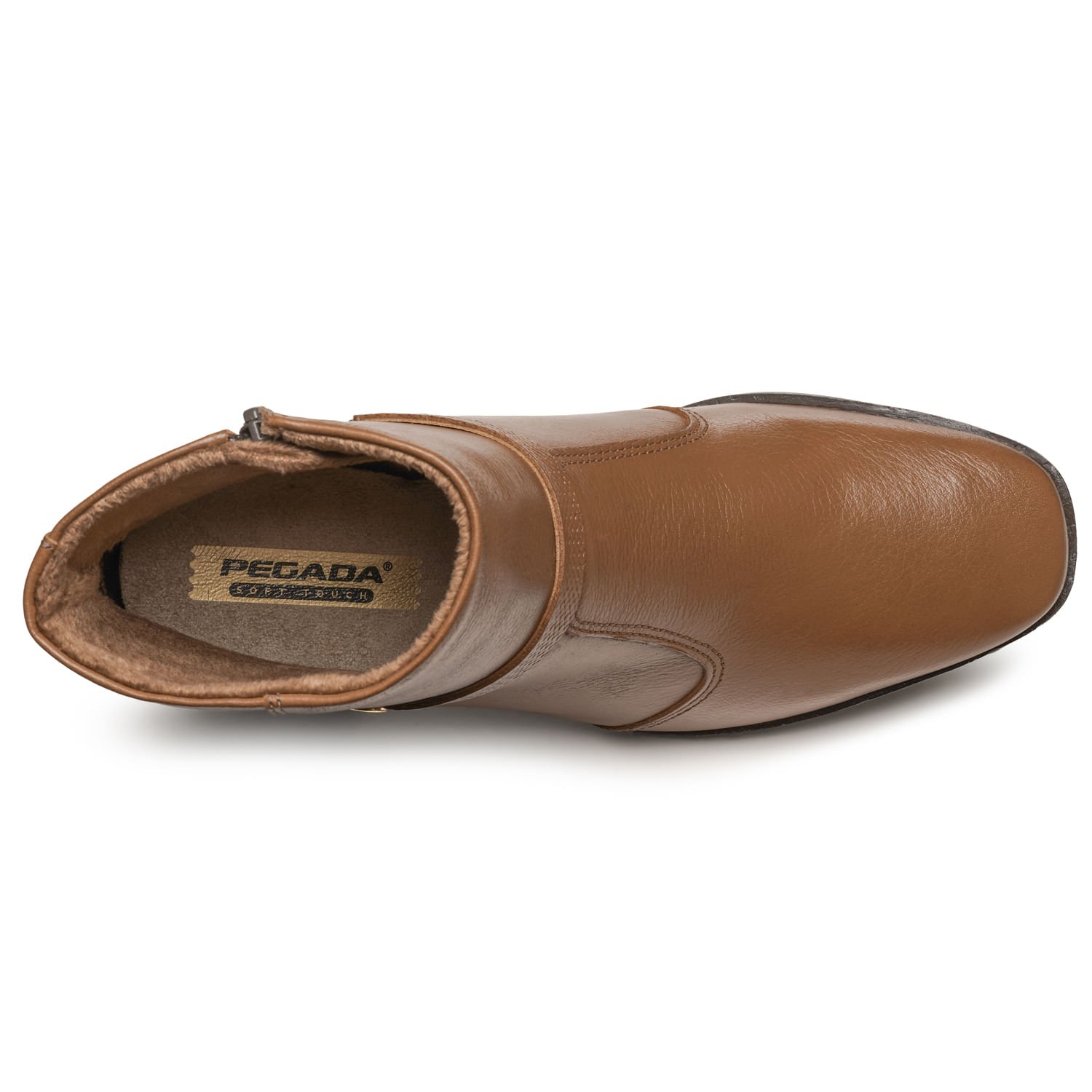Bota Pegada Feminina em Couro Pinhão Cano Curto 282355-01 Marrom 5