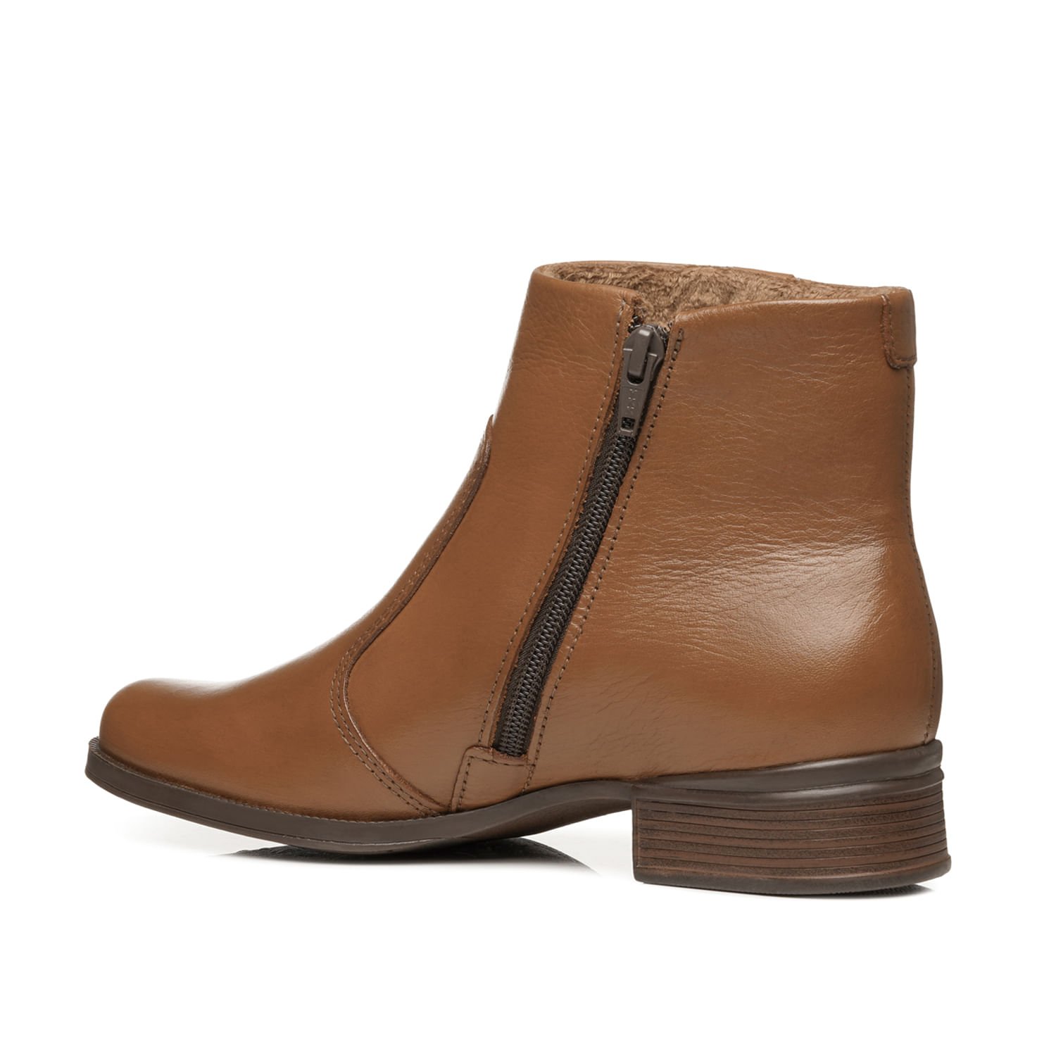 Bota Pegada Feminina em Couro Pinhão Cano Curto 282008-07 Marrom 3