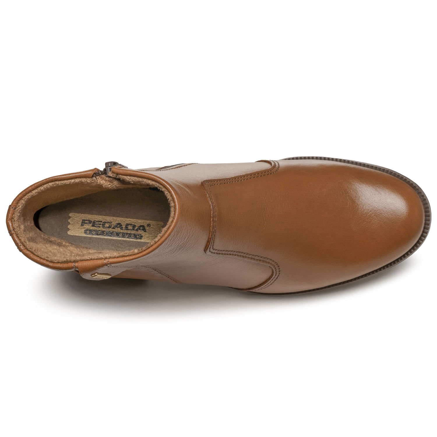 Bota Pegada Feminina em Couro Pinhão Cano Curto 282008-07 Marrom 5