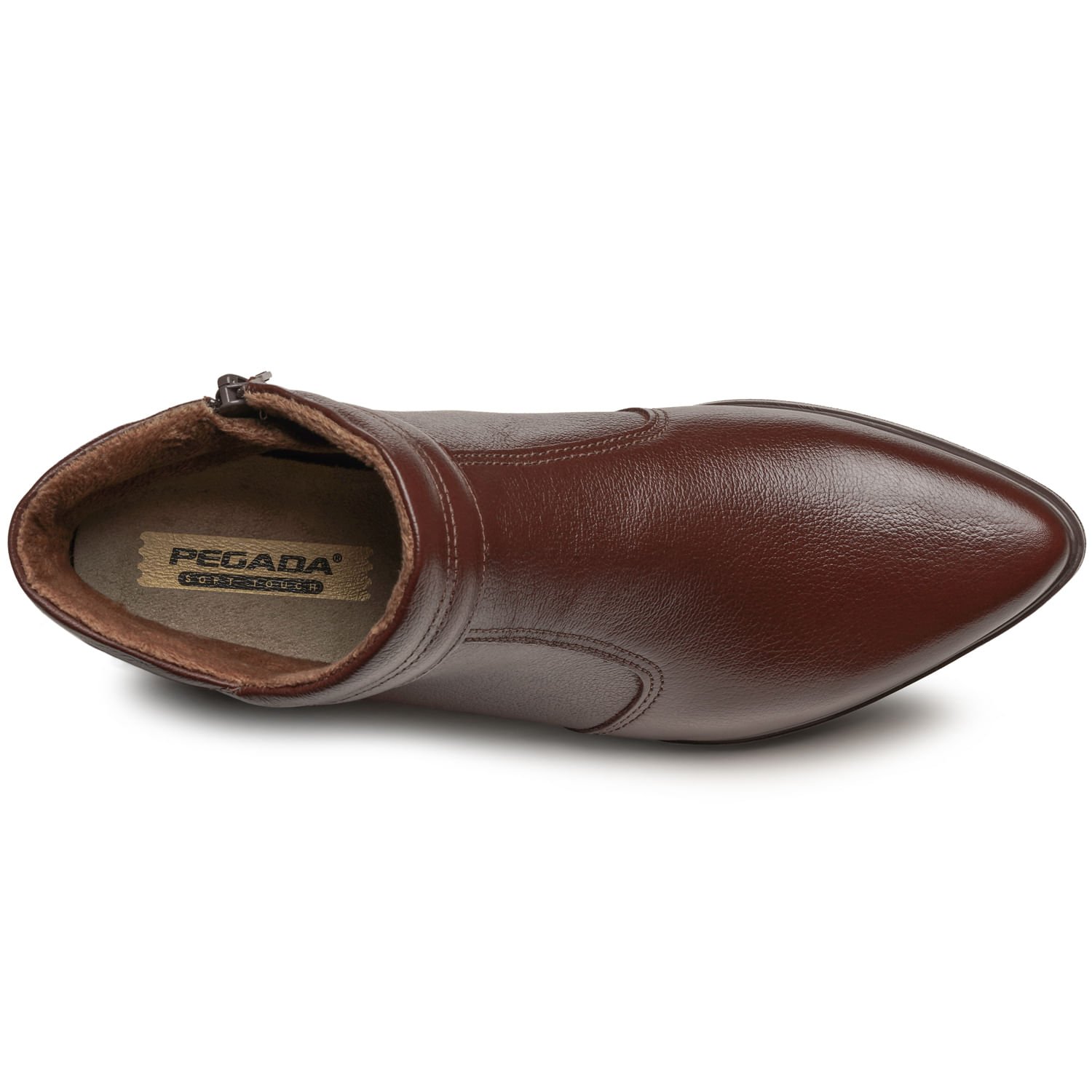 Bota Pegada Feminina em Couro Pinhão Cano Curto 282504-02 Marrom 5