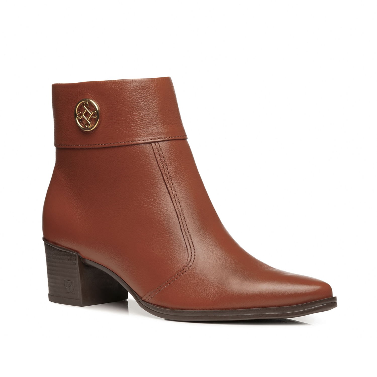 Bota Pegada Feminina em Couro Telha Cano Curto 280512-03 Marrom 2