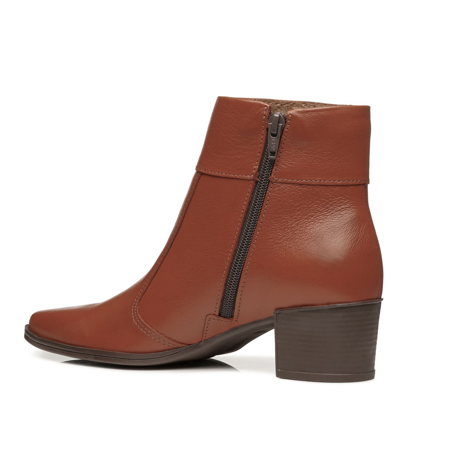 Bota Pegada Feminina em Couro Telha Cano Curto 280512-03 Marrom 3