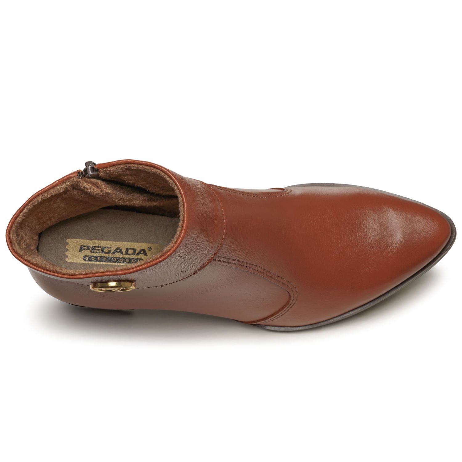 Bota Pegada Feminina em Couro Telha Cano Curto 280512-03 Marrom 5