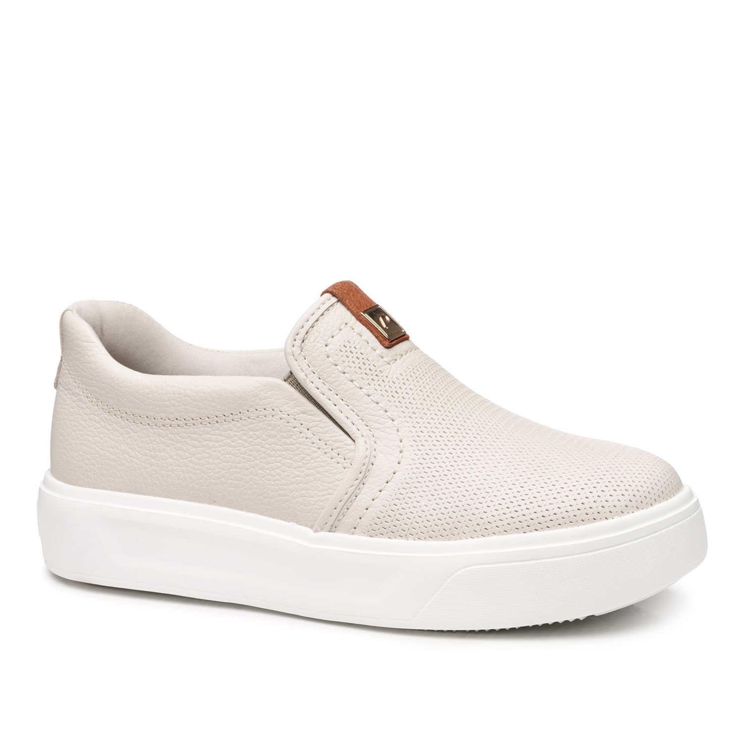 Tênis Pegada Feminino em Couro Off White 211210-02
