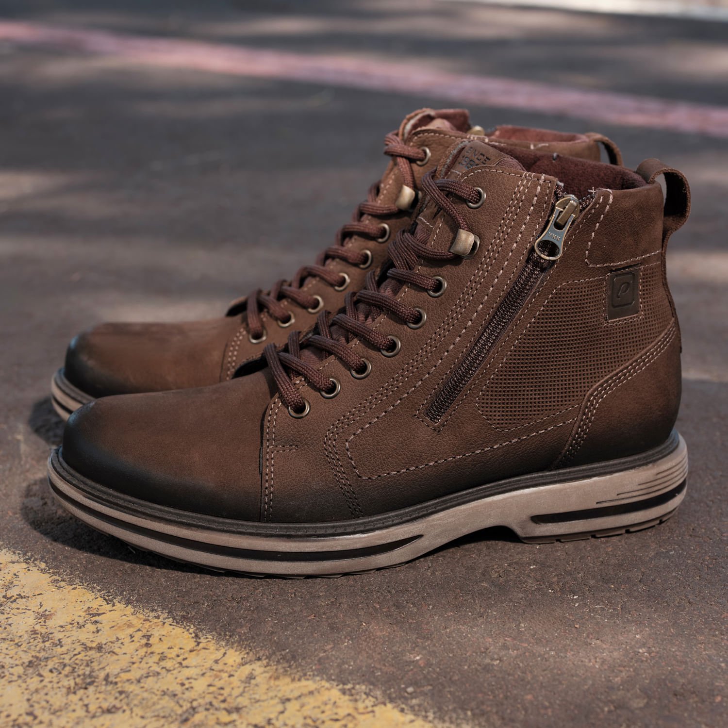 Bota Pegada Masculino em Couro Chocolate 181804-06 Marrom 2
