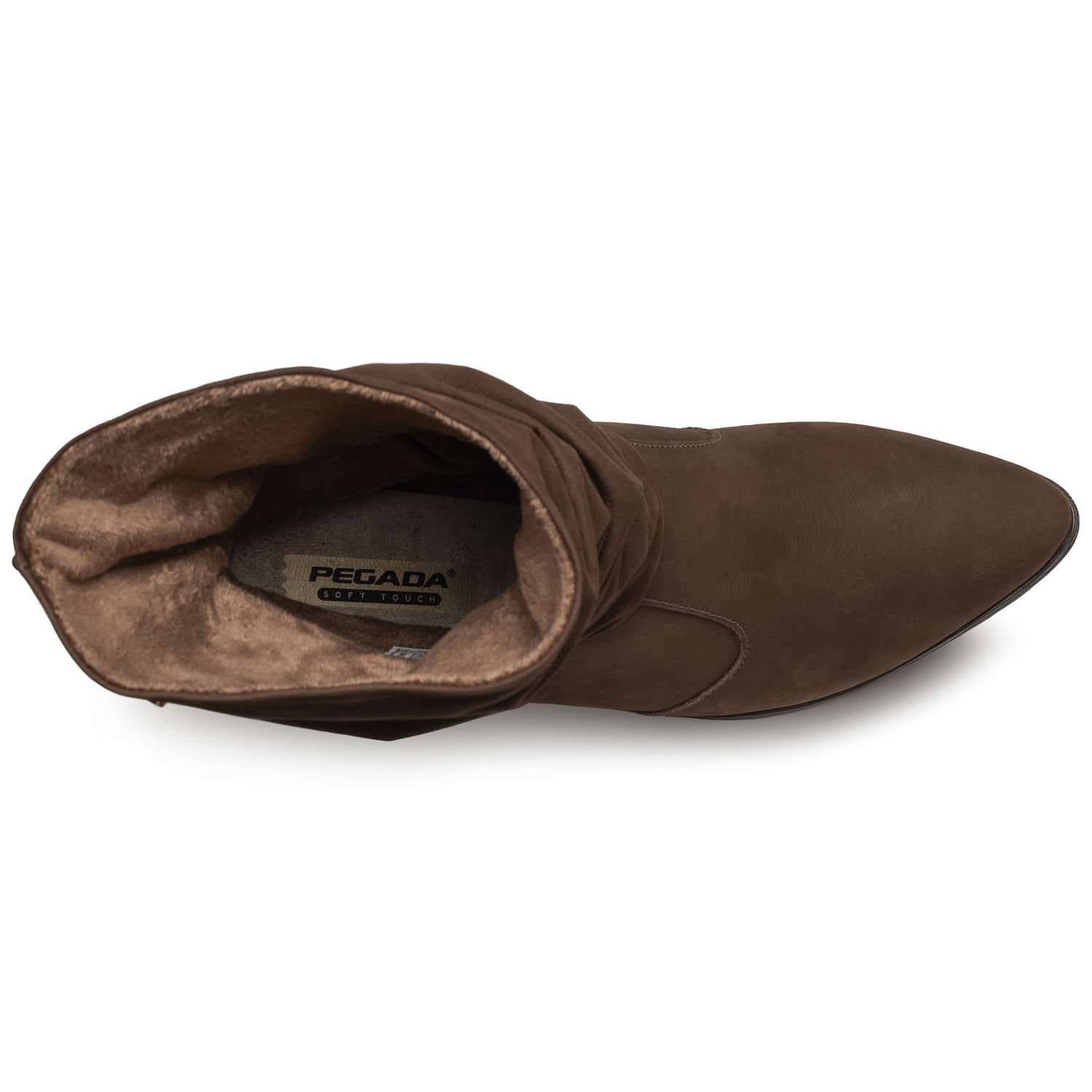 Bota Pegada Feminina em Couro Castanho Cano Médio Slouch 280901-05 Marrom 6