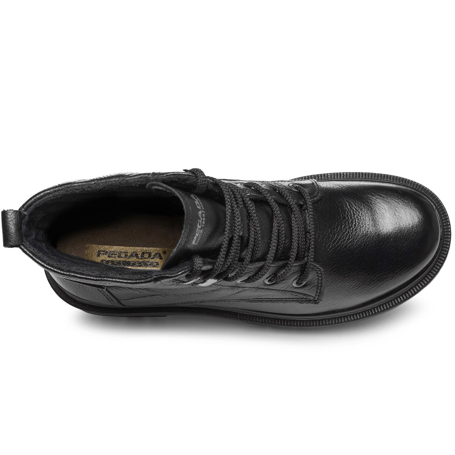 Coturno Pegada Feminino em Couro Preto Cano Curto 282411-03 Preto 6