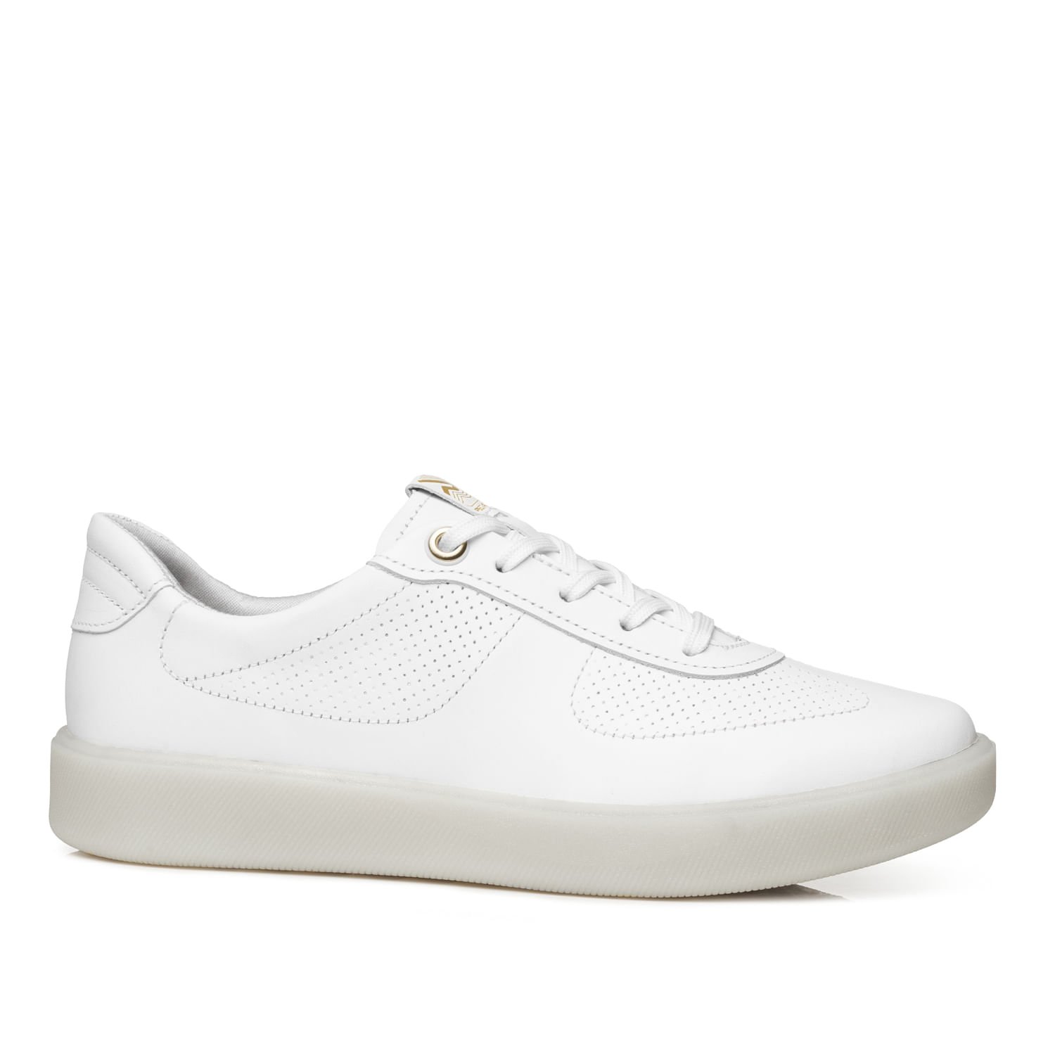 Tênis Casual Pegada Feminino em Couro Branco 210801-01