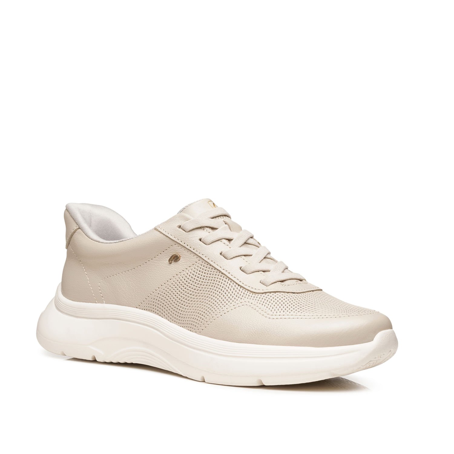 Tênis Casual Pegada Feminino em Couro Off White 211402-02 Bege 2