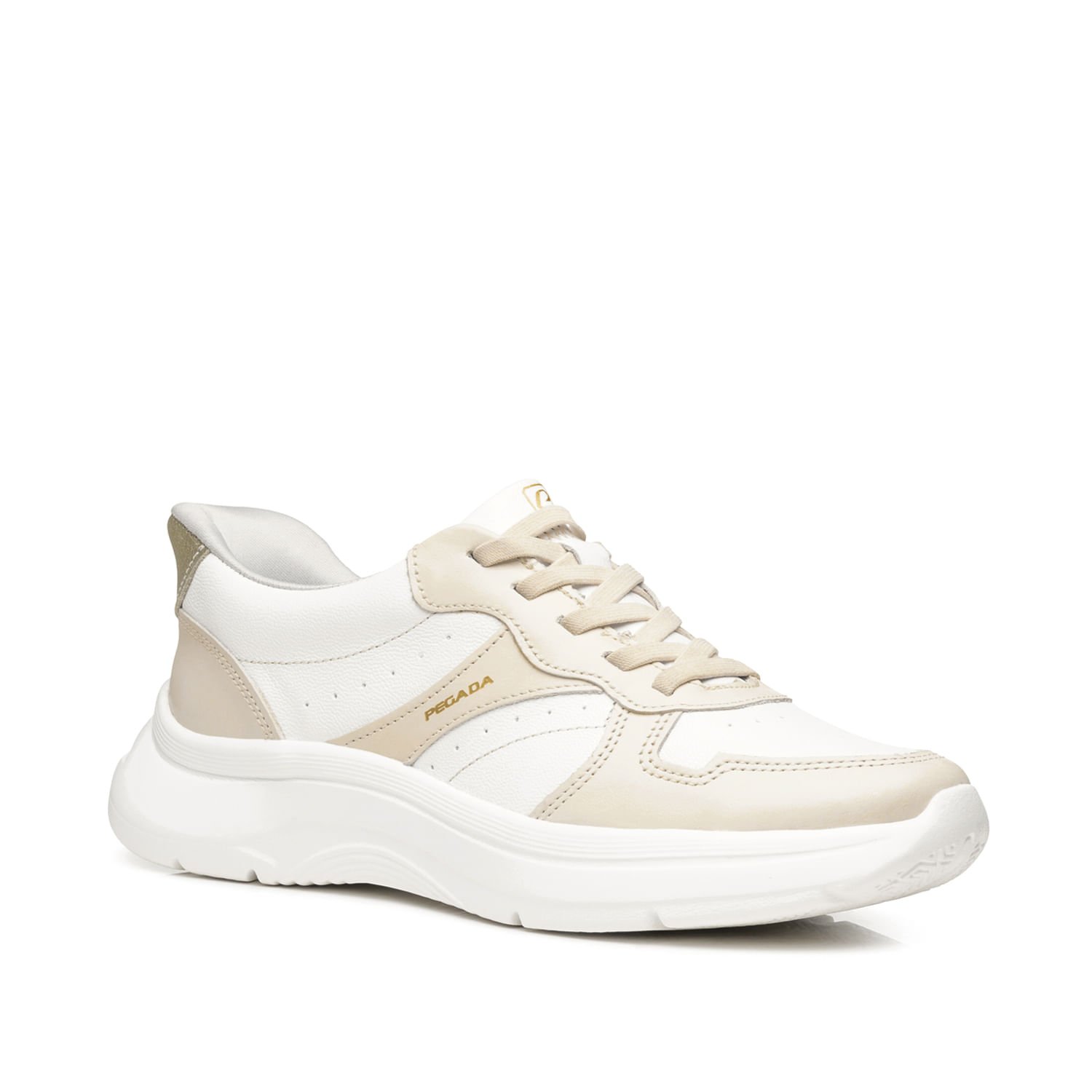 Tênis Casual Pegada Feminino em Couro Branco 211403-02 Branco 2