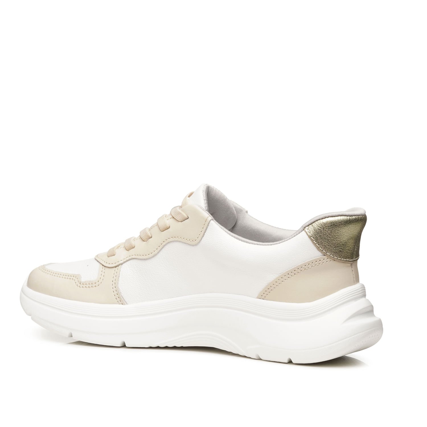 Tênis Casual Pegada Feminino em Couro Branco 211403-02 Branco 3