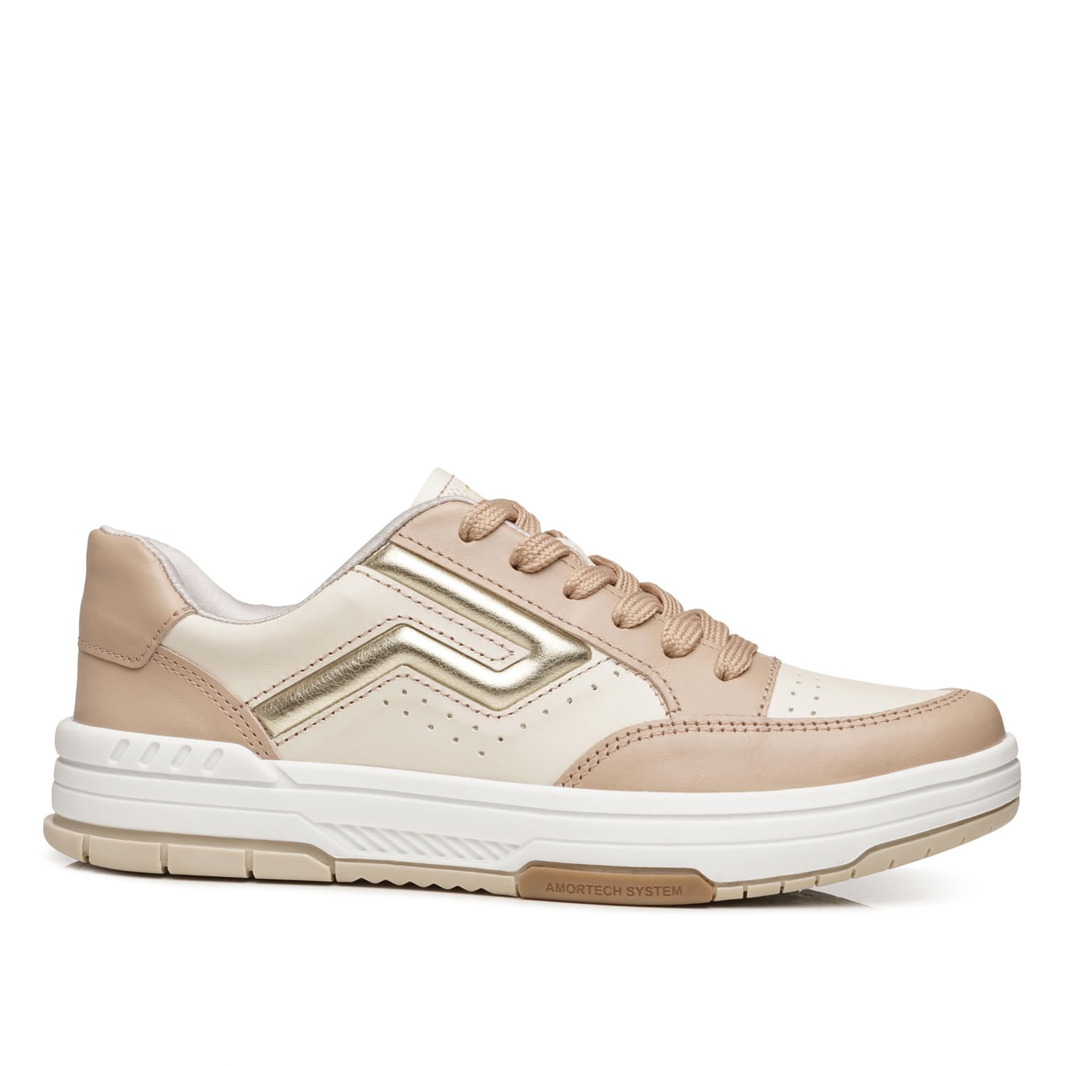 Tênis Pegada Feminino em Couro Milk 212609-13