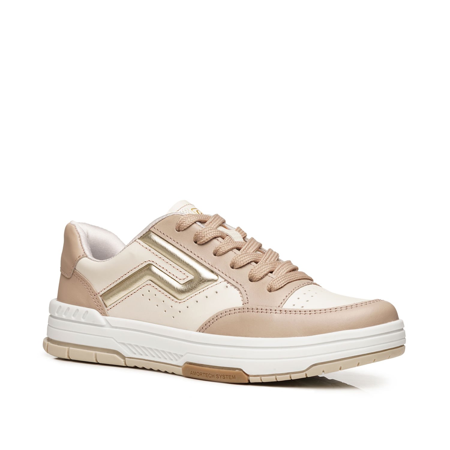 Tênis Pegada Feminino em Couro Milk 212609-13 Bege 3