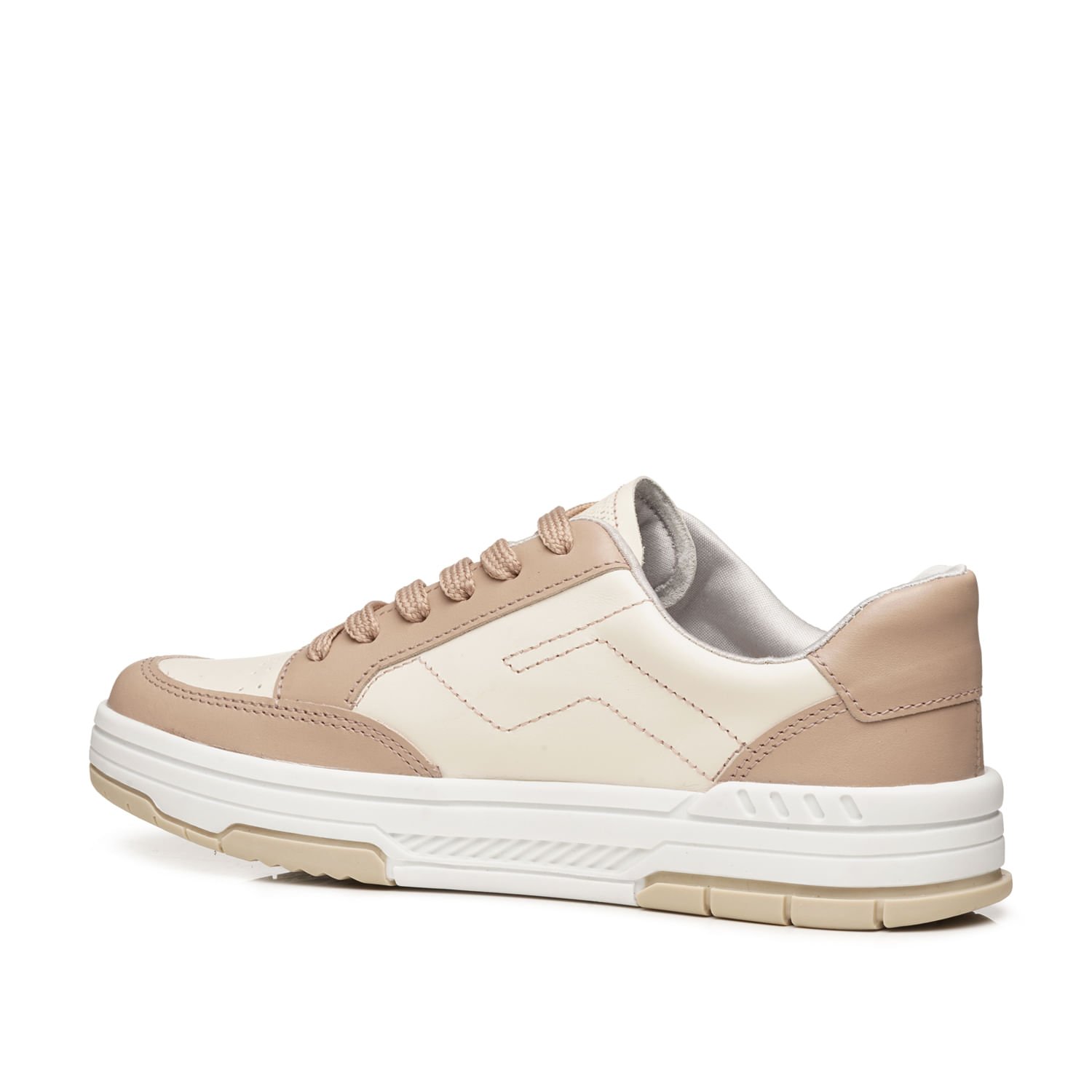 Tênis Pegada Feminino em Couro Milk 212609-13 Bege 4