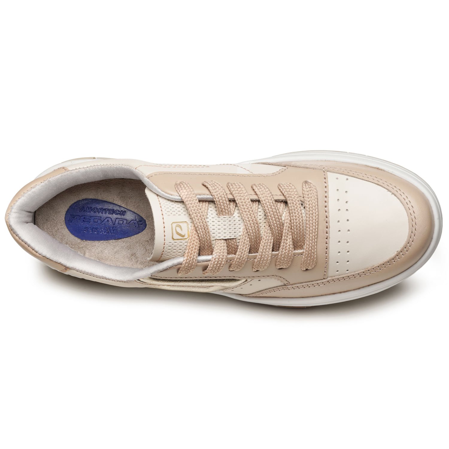 Tênis Pegada Feminino em Couro Milk 212609-13 Bege 7