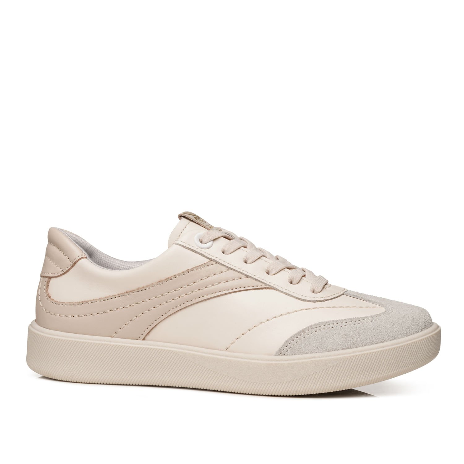 Tênis Casual Pegada Feminino em Couro Off White 210802-05
