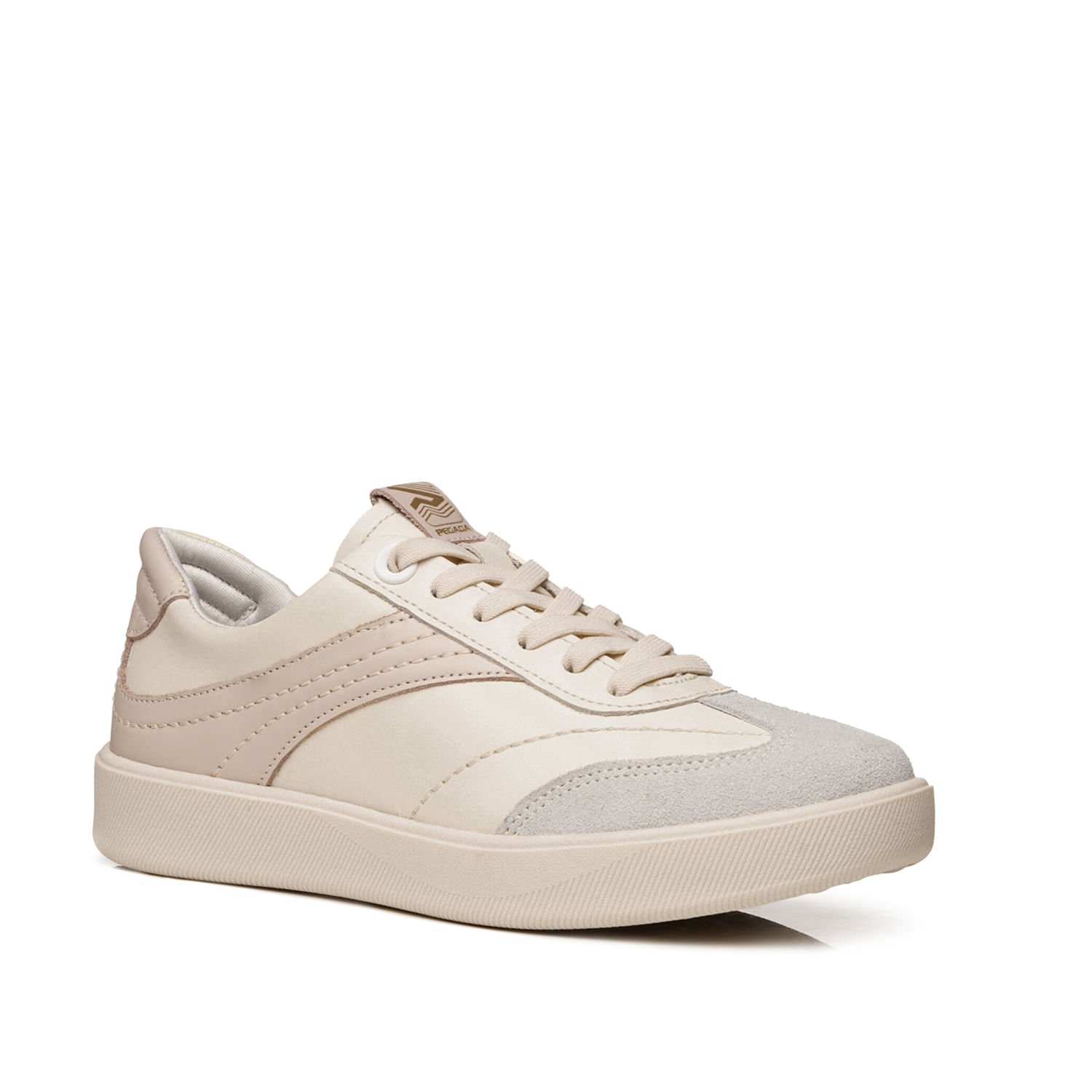 Tênis Casual Pegada Feminino em Couro Off White 210802-05 Bege 2