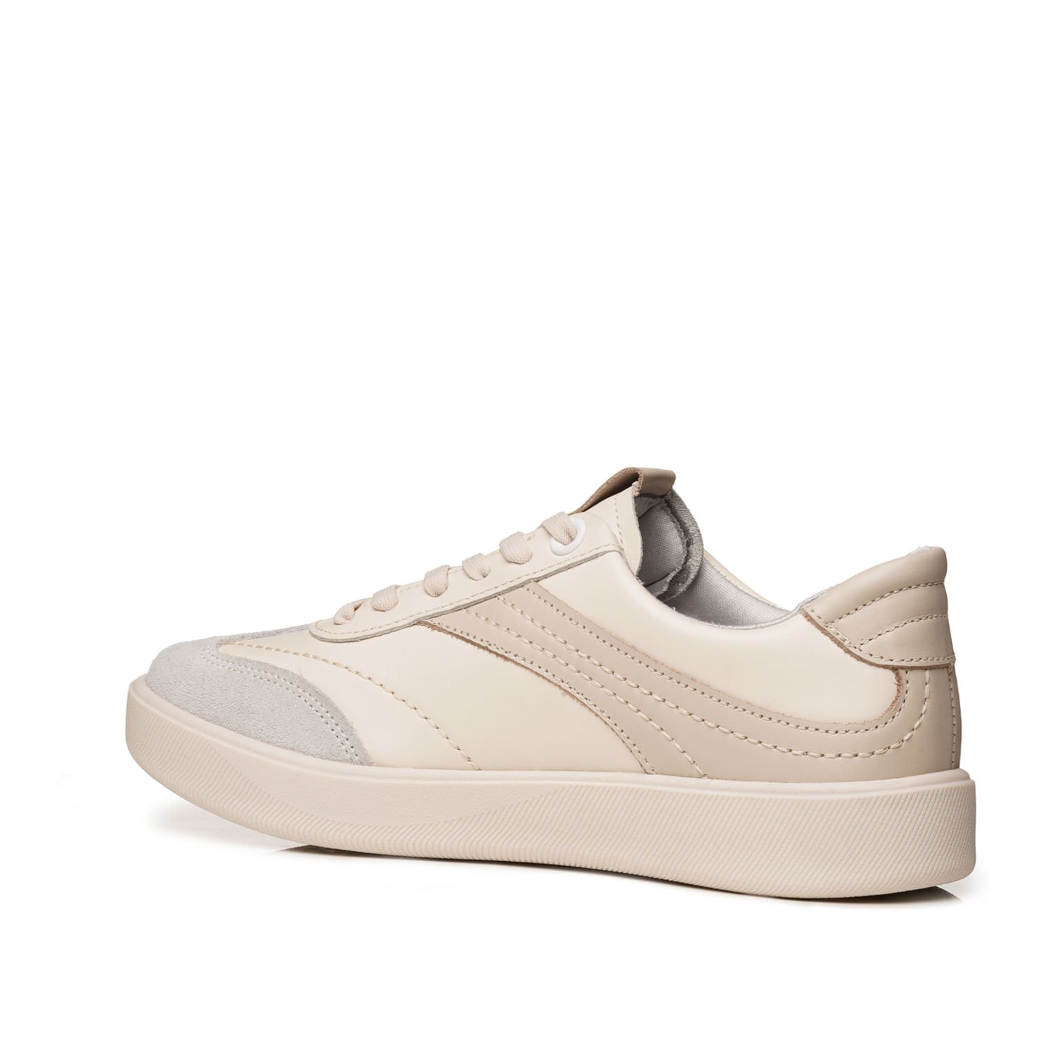 Tênis Casual Pegada Feminino em Couro Off White 210802-05 Bege 3