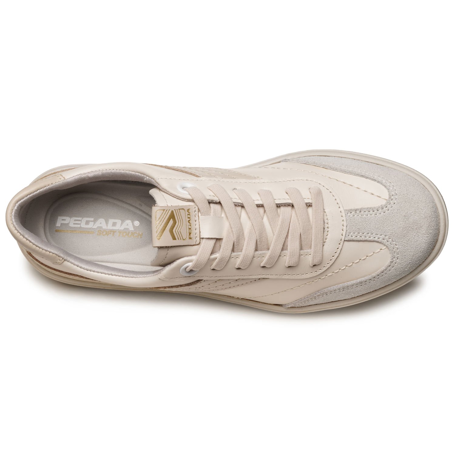 Tênis Casual Pegada Feminino em Couro Off White 210802-05 Bege 5