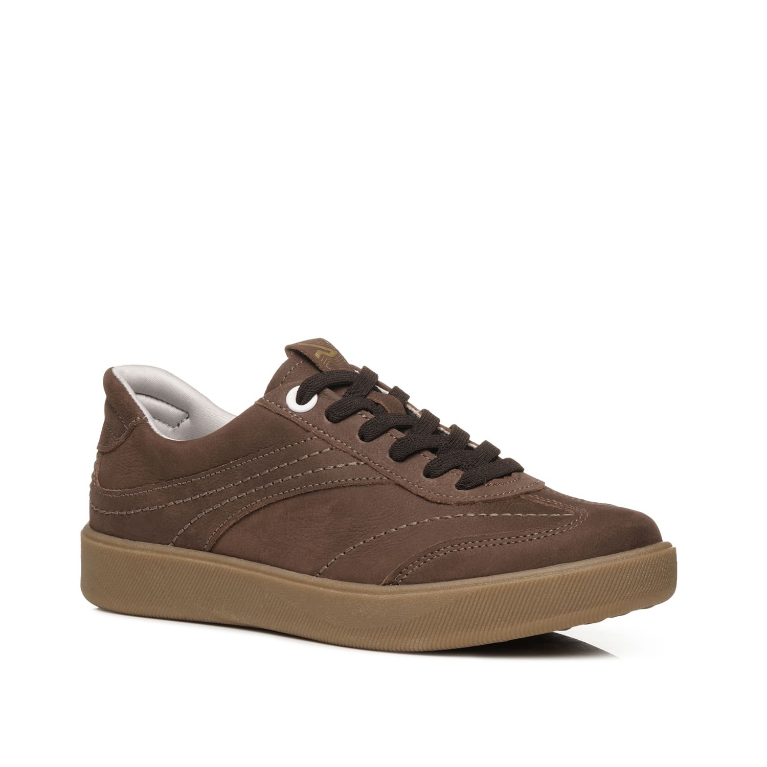 Tênis Casual Pegada Feminino em Couro Castanho 210802-11 Marrom 2