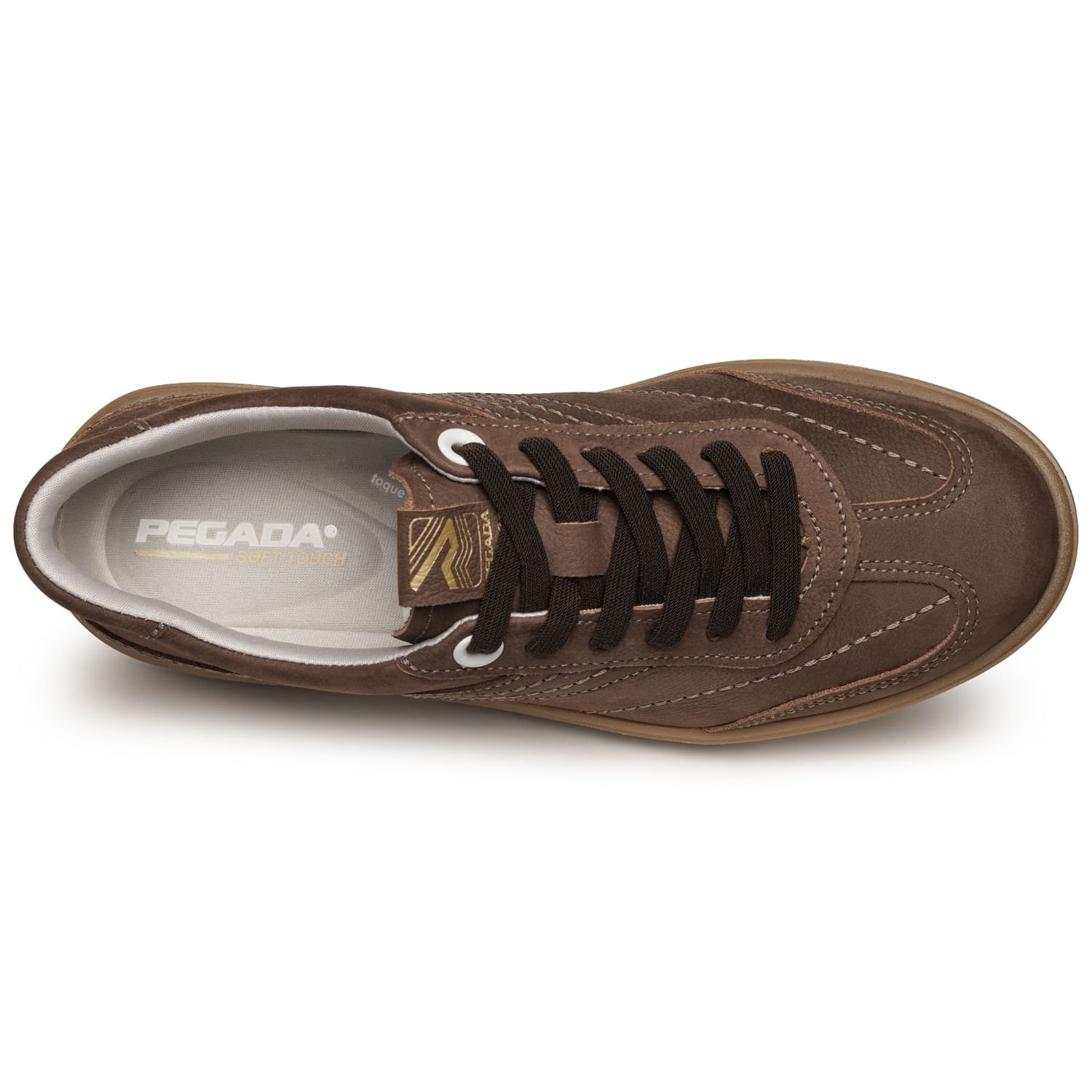 Tênis Casual Pegada Feminino em Couro Castanho 210802-11 Marrom 5