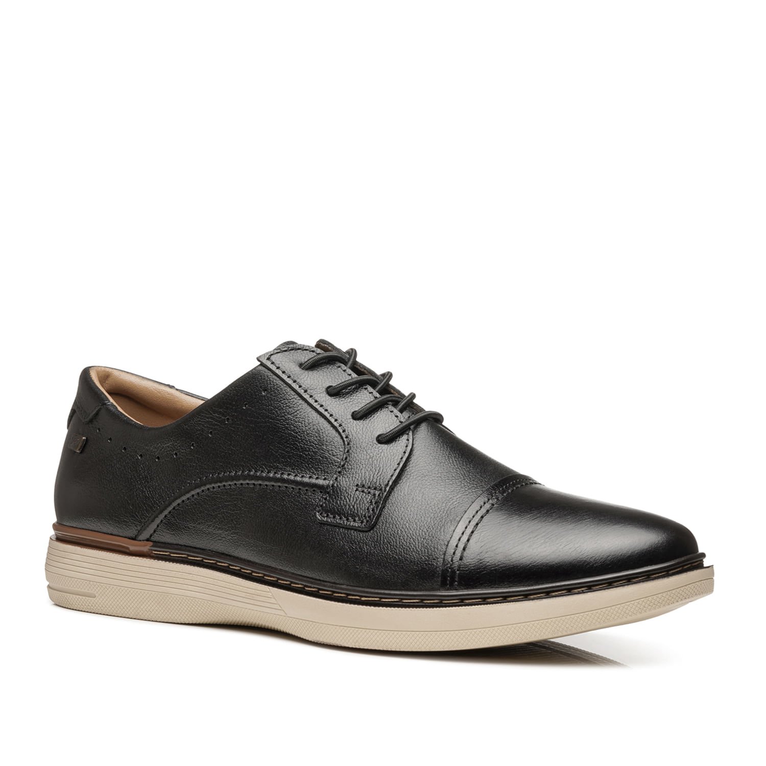 Sapato Casual Pegada Masculino em Couro Preto 127601-01 Preto 2