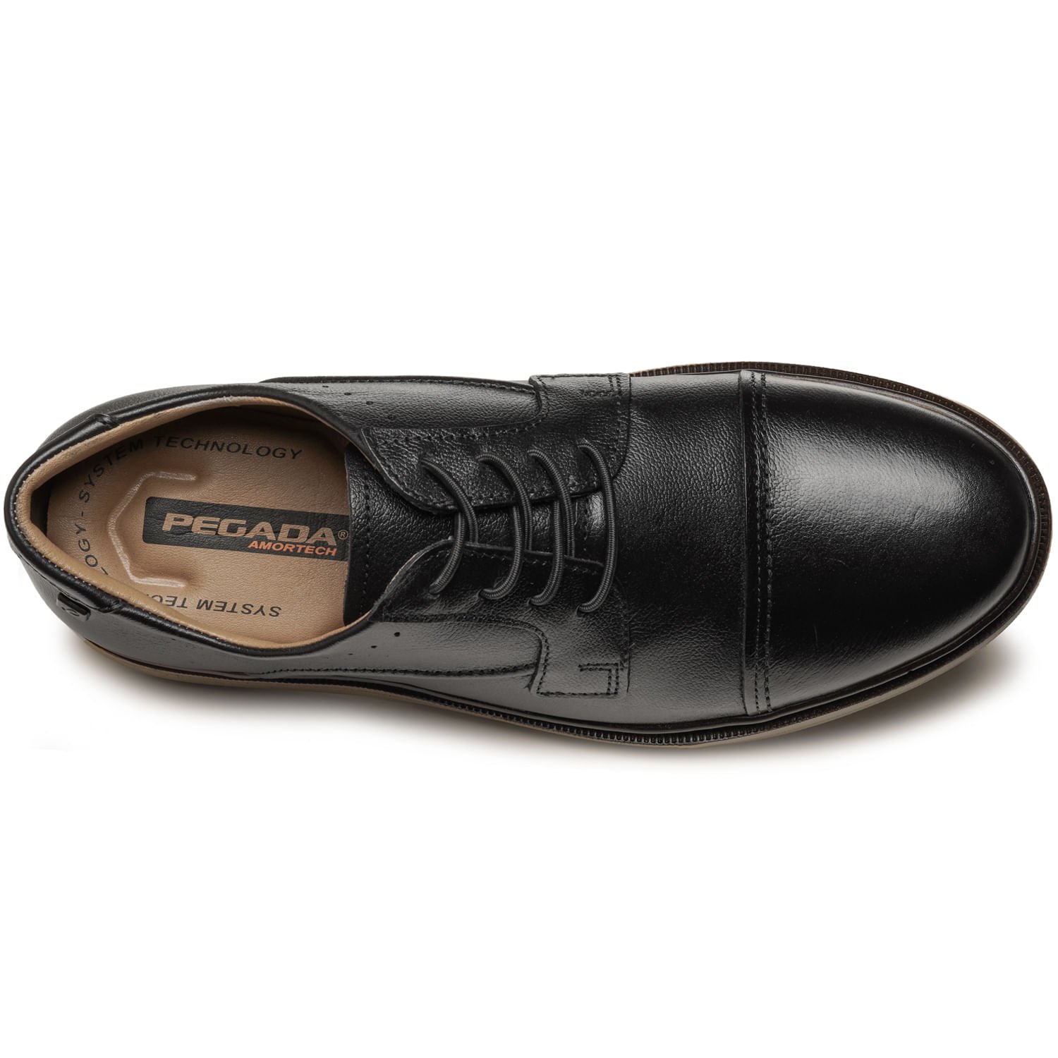Sapato Casual Pegada Masculino em Couro Preto 127601-01 Preto 6