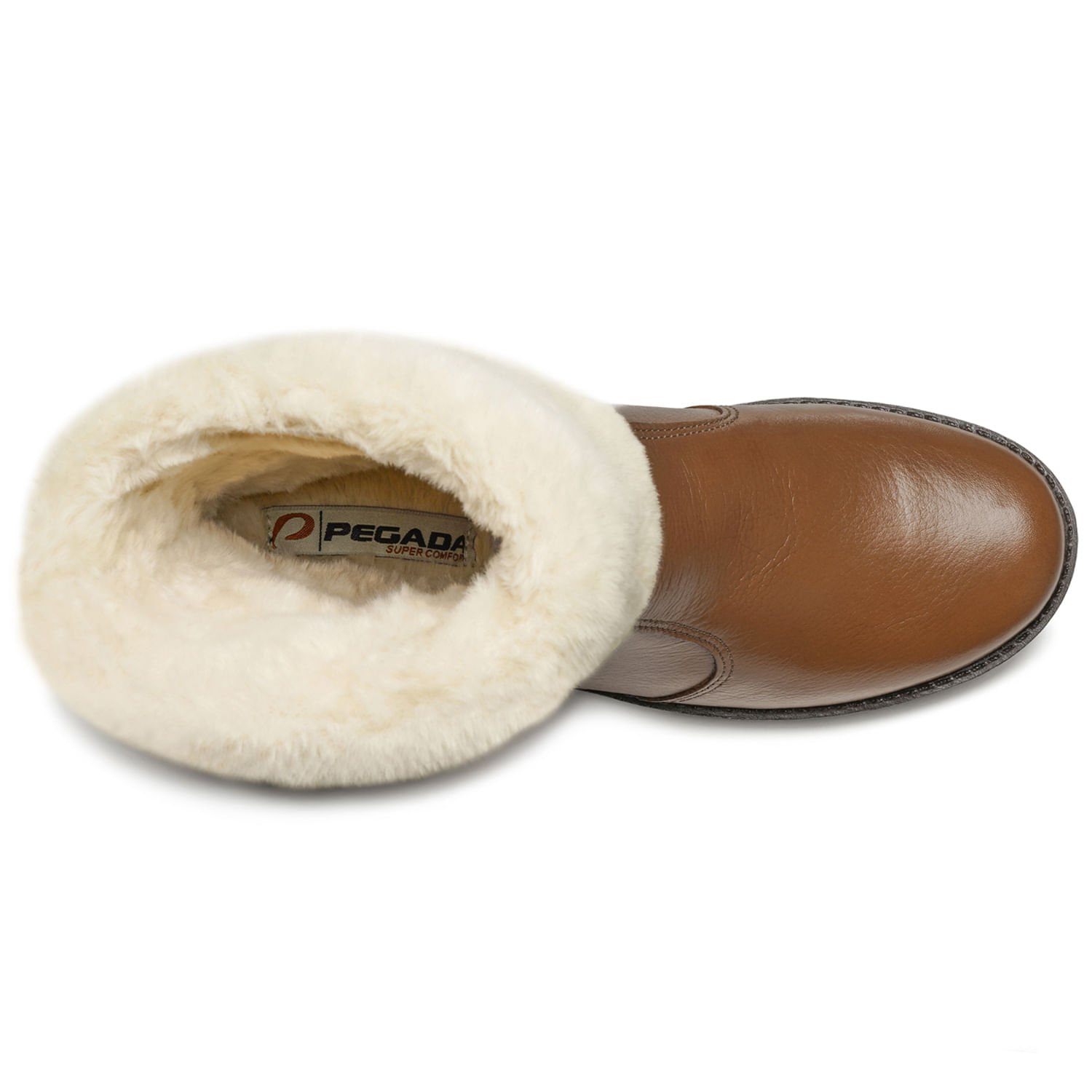 Bota Pegada Feminina em Couro Pinhão Cano Curto 281495-04 Marrom 6