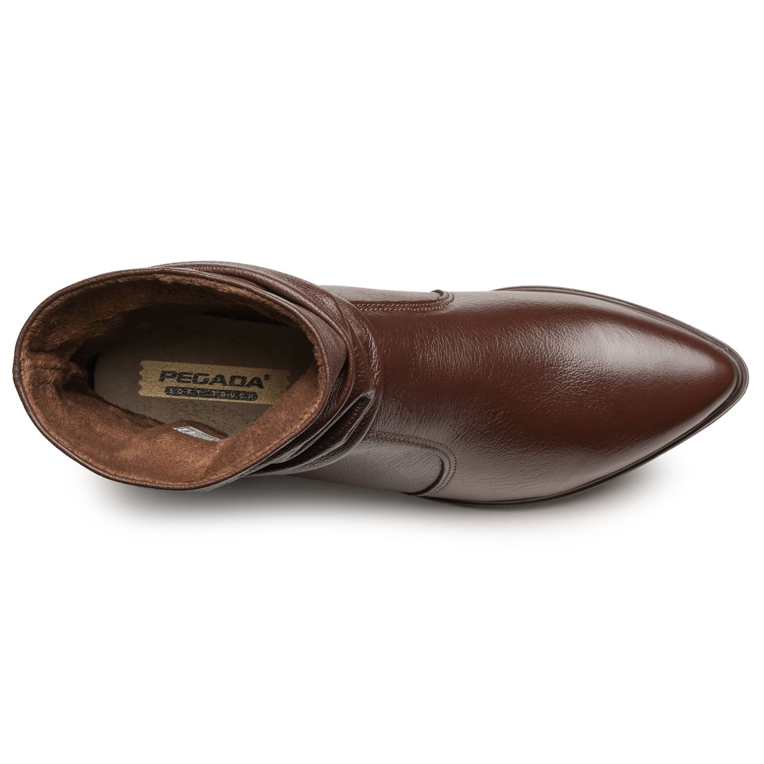 Bota Pegada Feminina em Couro Pinhão Cano Curto Slouch 282501-02 Marrom 5