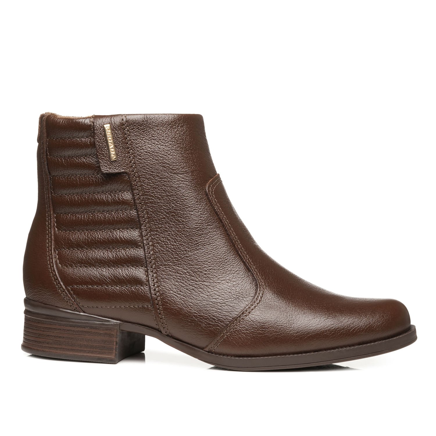 Bota Pegada Feminina em Couro Pinhão Cano Curto 282008-06